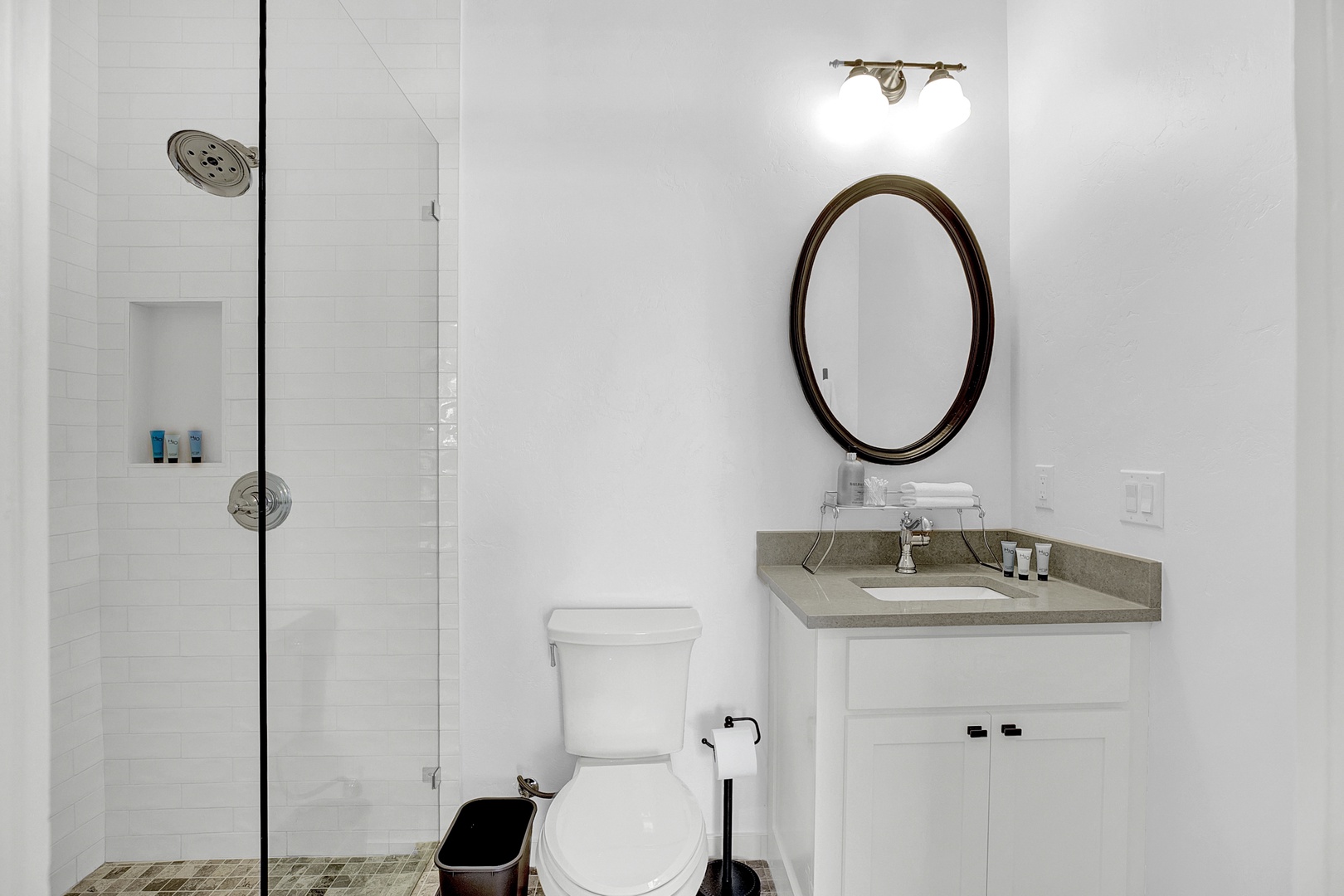 Gray Bathroom - Contemporary - bathroom - Carla Lane Interiors