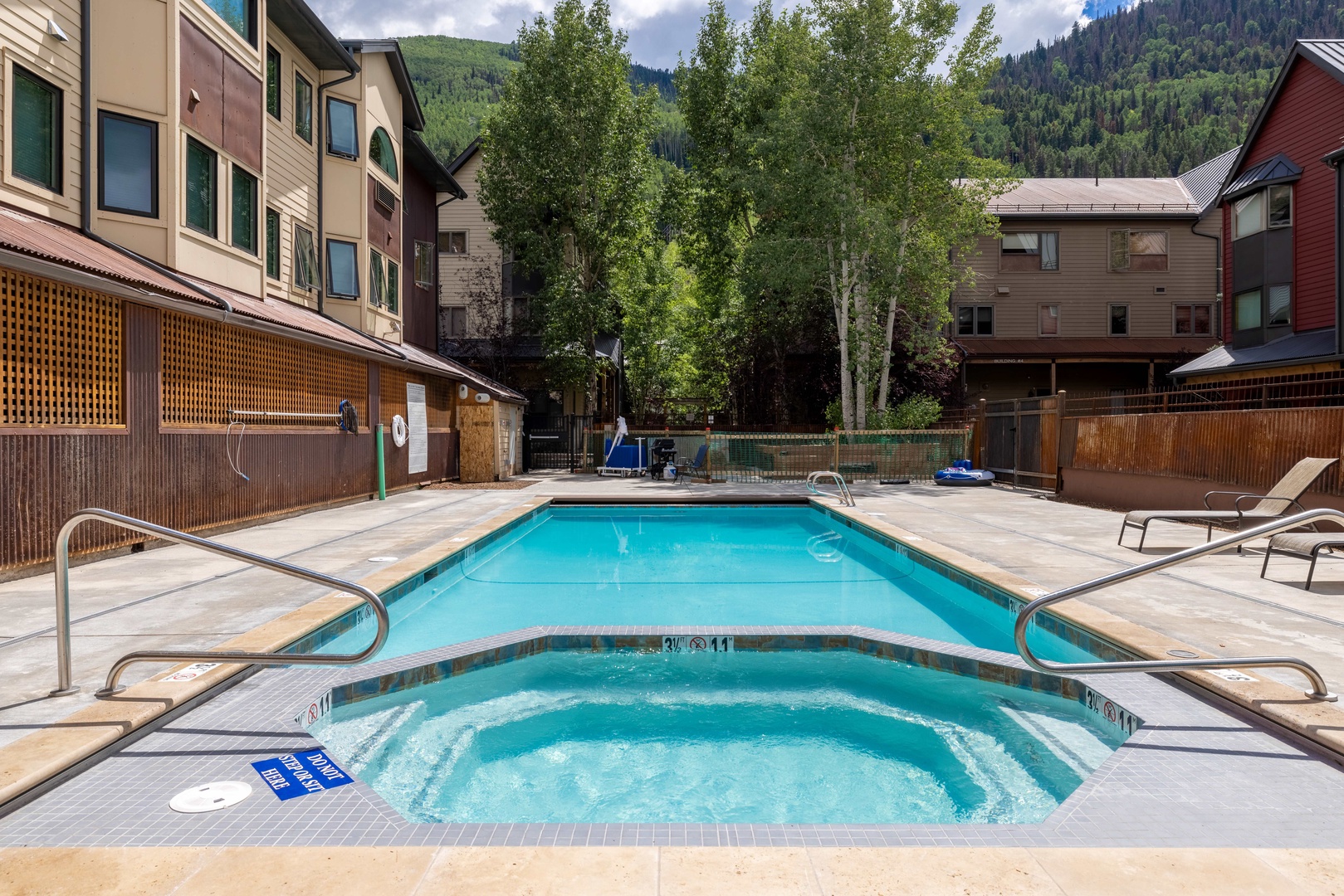 Lulu City's common pool and hot tub - open seasonally