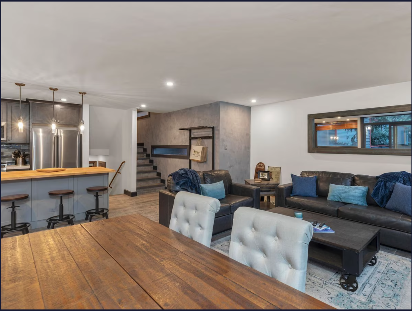 Light and bright with mountain views