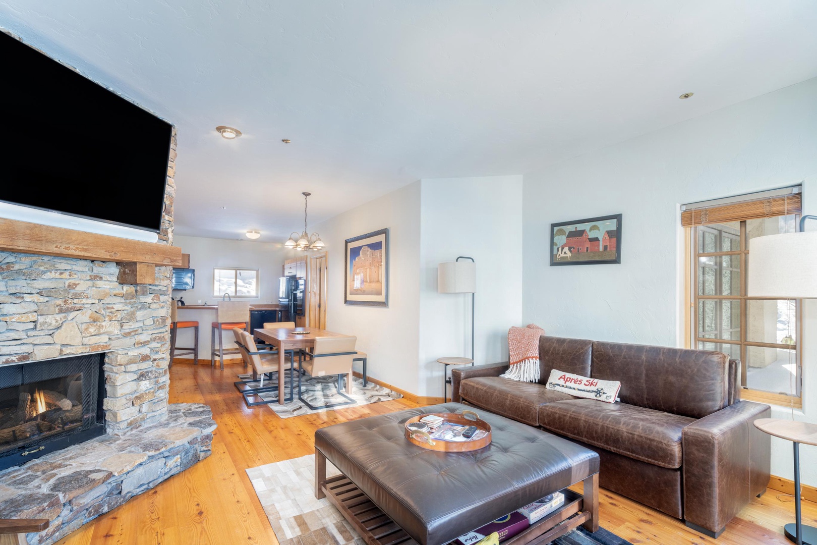 Great Living room with ski area views, open concept