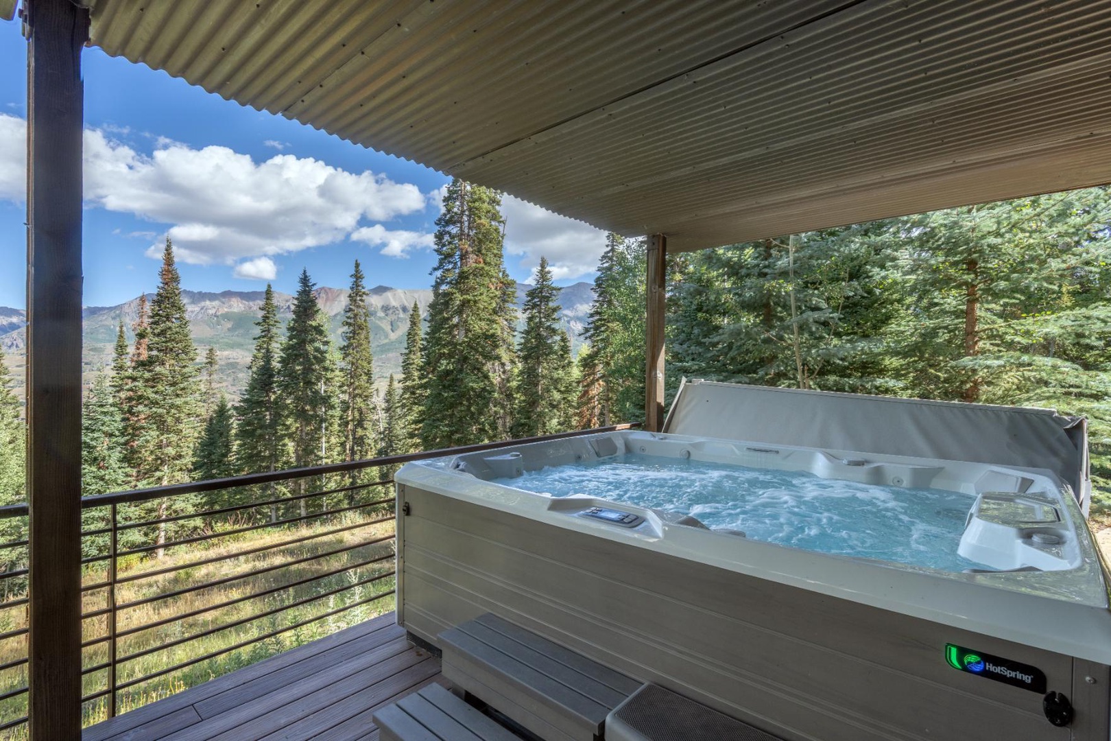 Private hot tub with amazing views