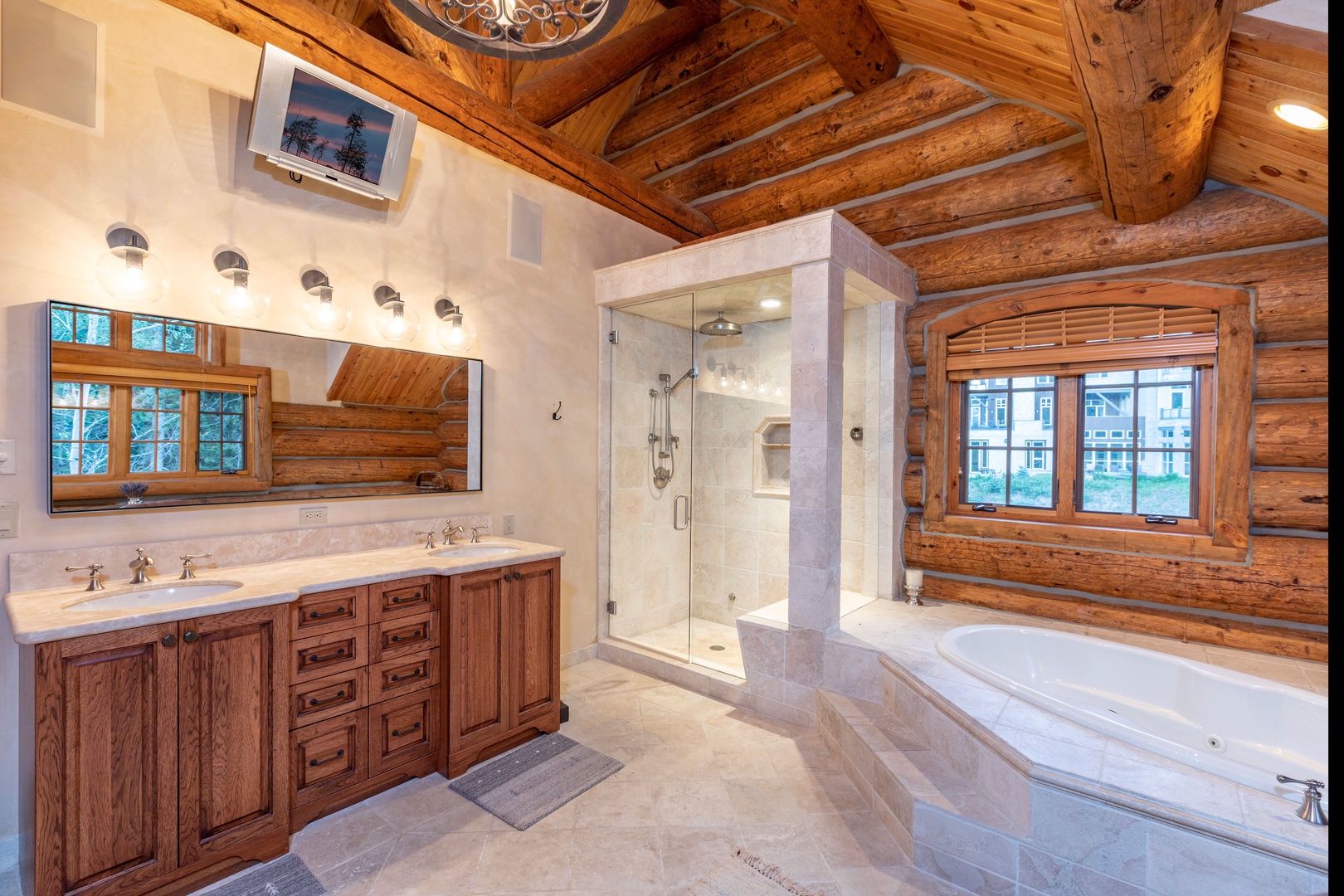 Bathroom 1 - Primary bath - with steam shower, jetted tub, dual vanity and ample room