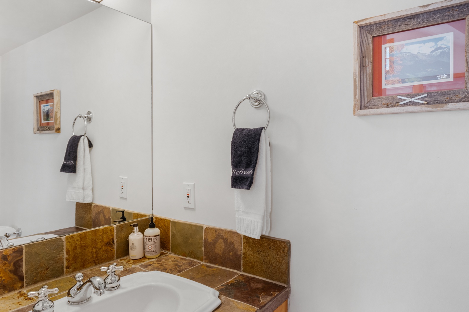 Living area powder room