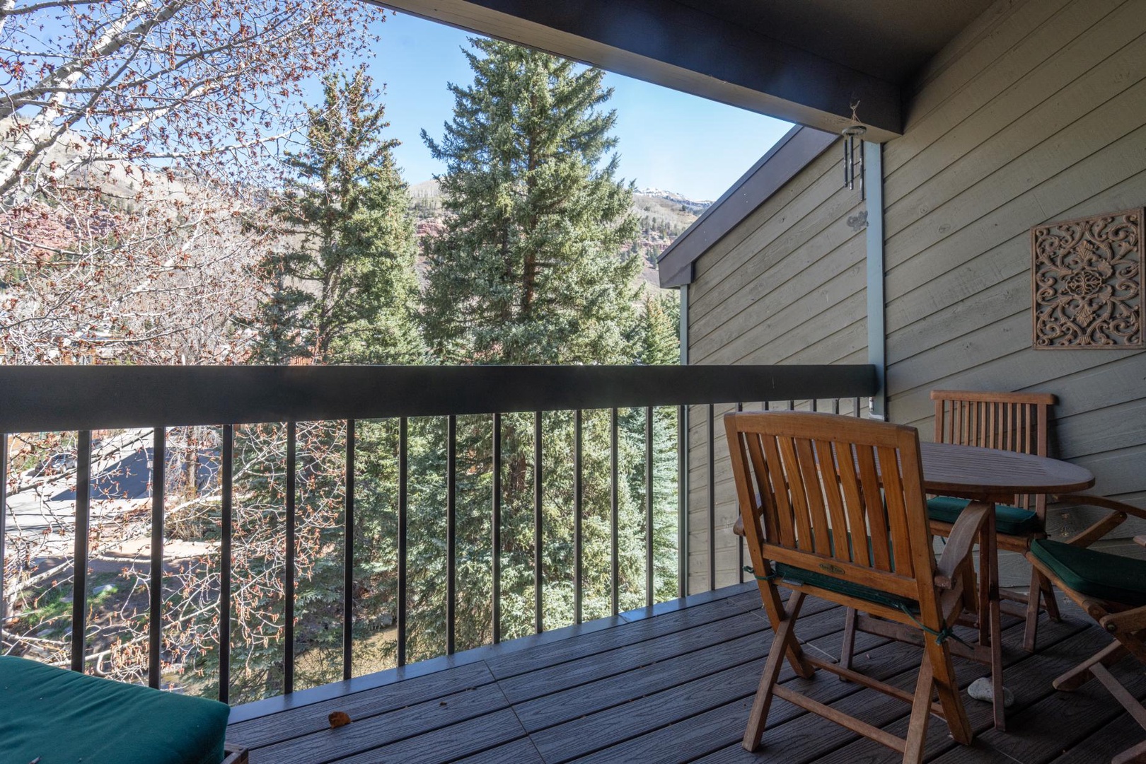 Private deck off of the living room