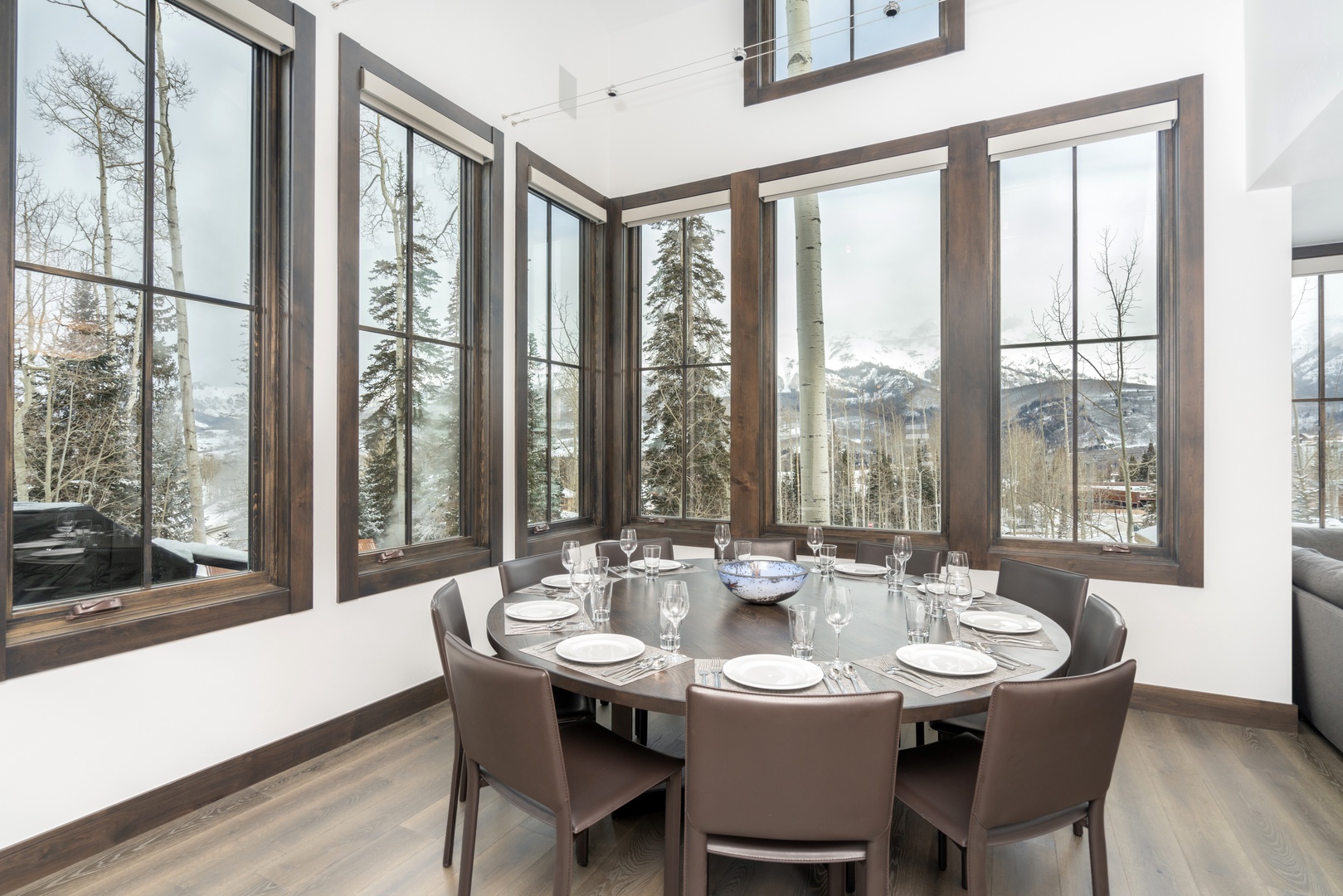 This mountain modern home has it all - dining for 8
