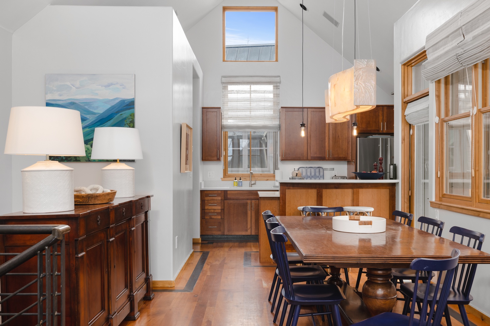 Open concept kitchen and dining area