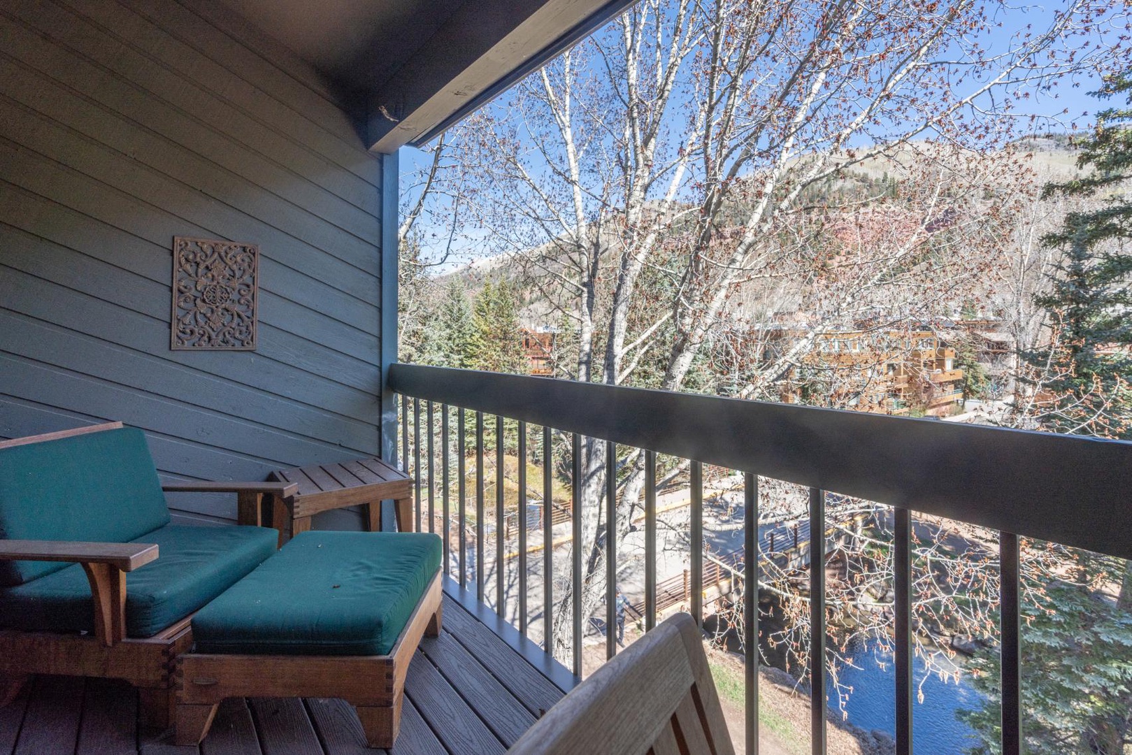 Private deck off of the living room