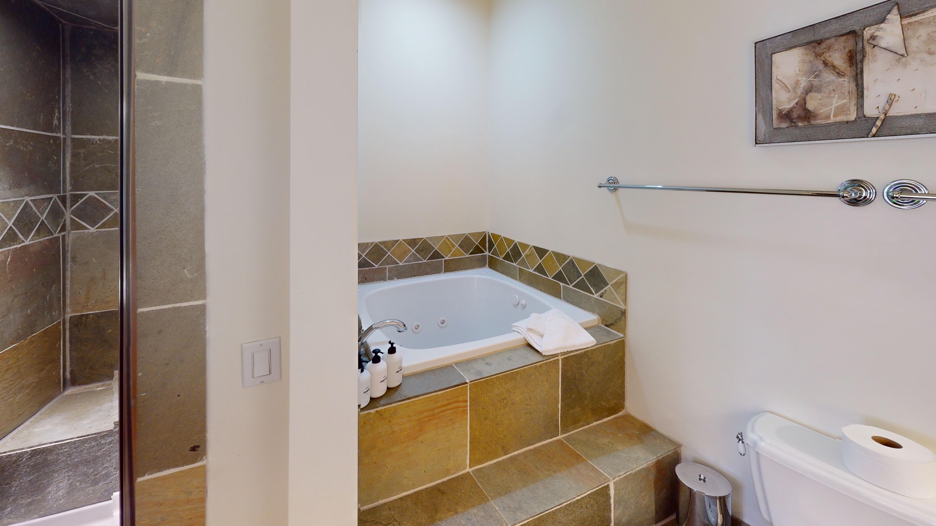 Bathroom 1 - Primary bath - Steam shower, soaking tub and dual vanity