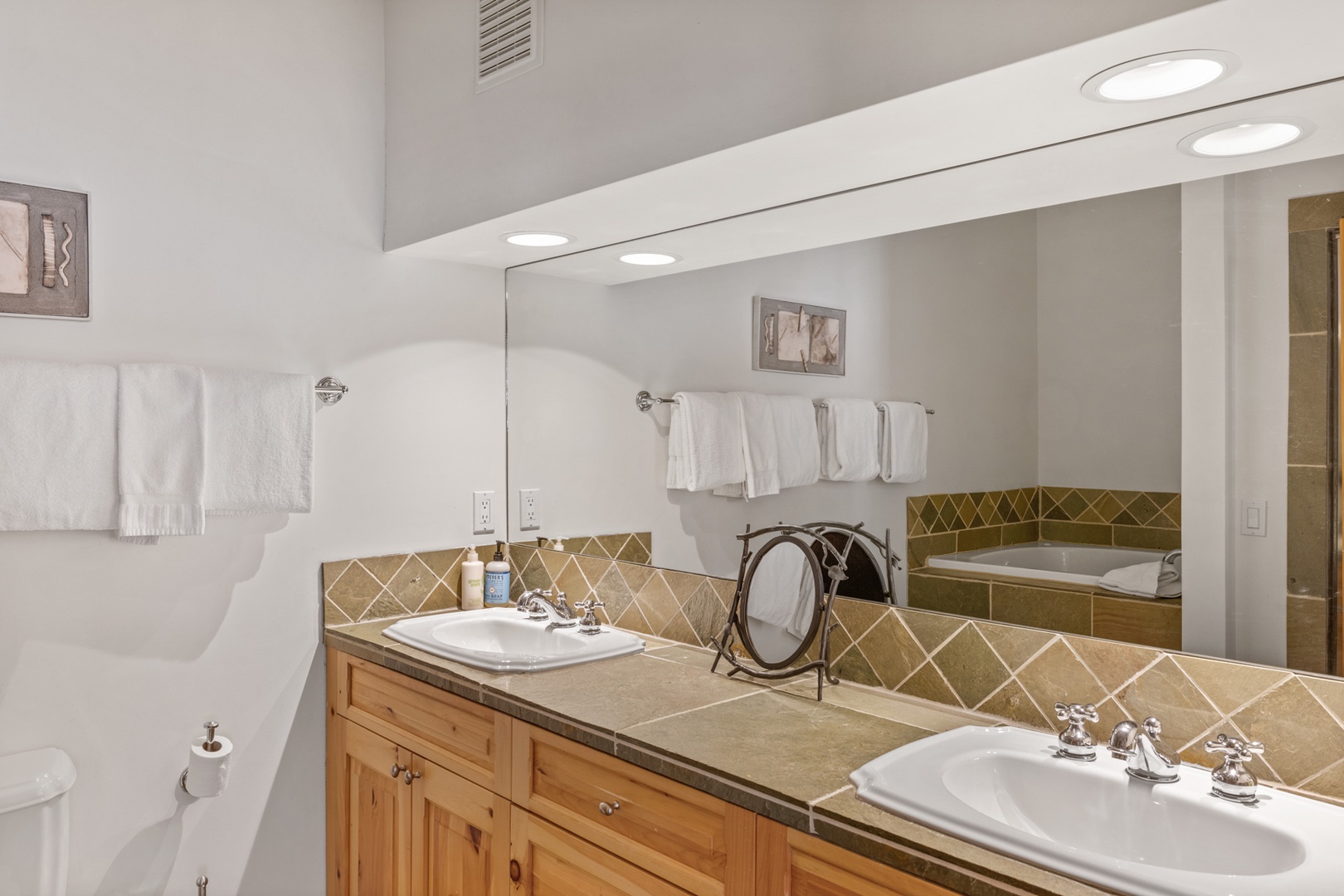 Bathroom 1 - Primary bath - Steam shower, soaking tub and dual vanity