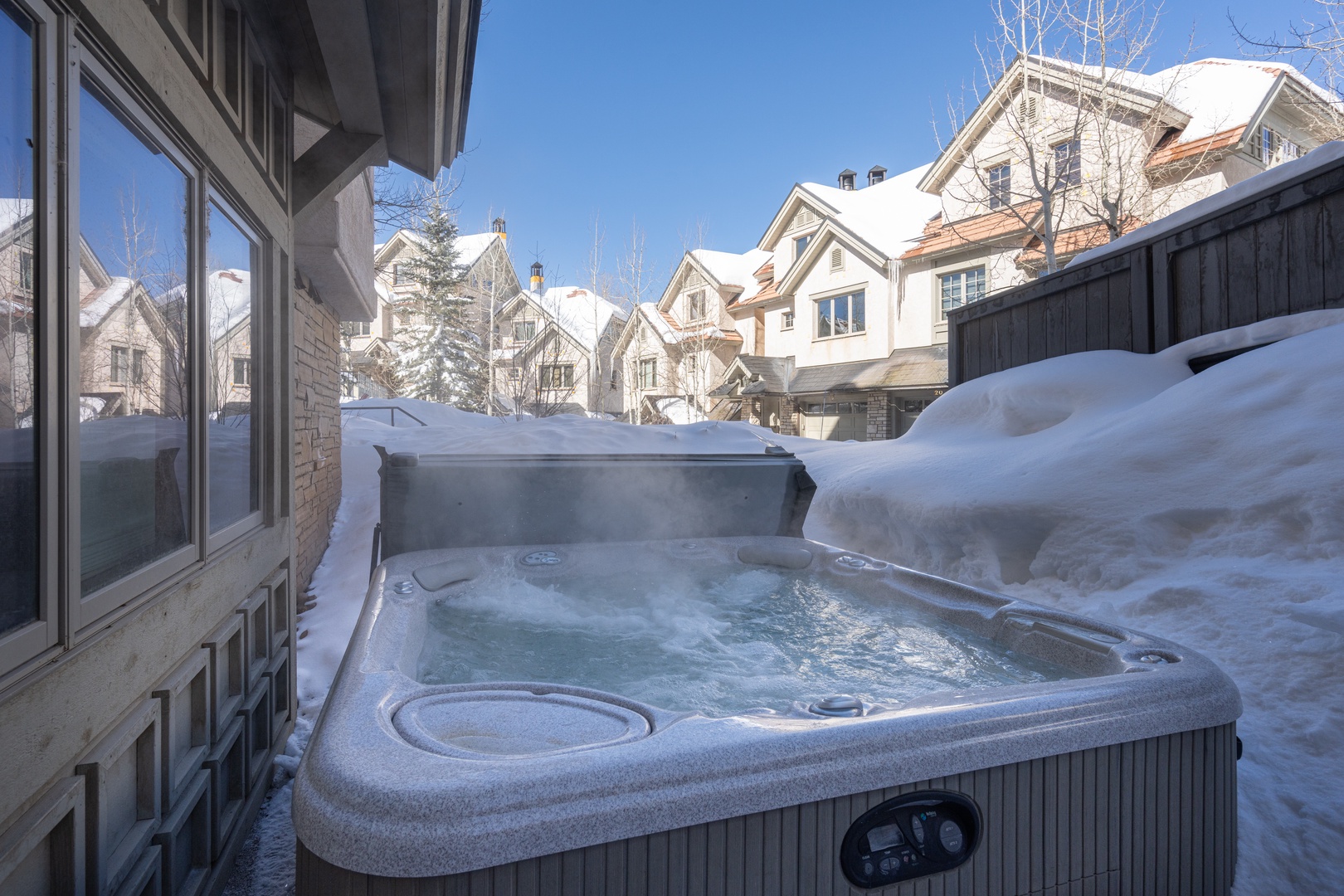 Private 6 person hot tub