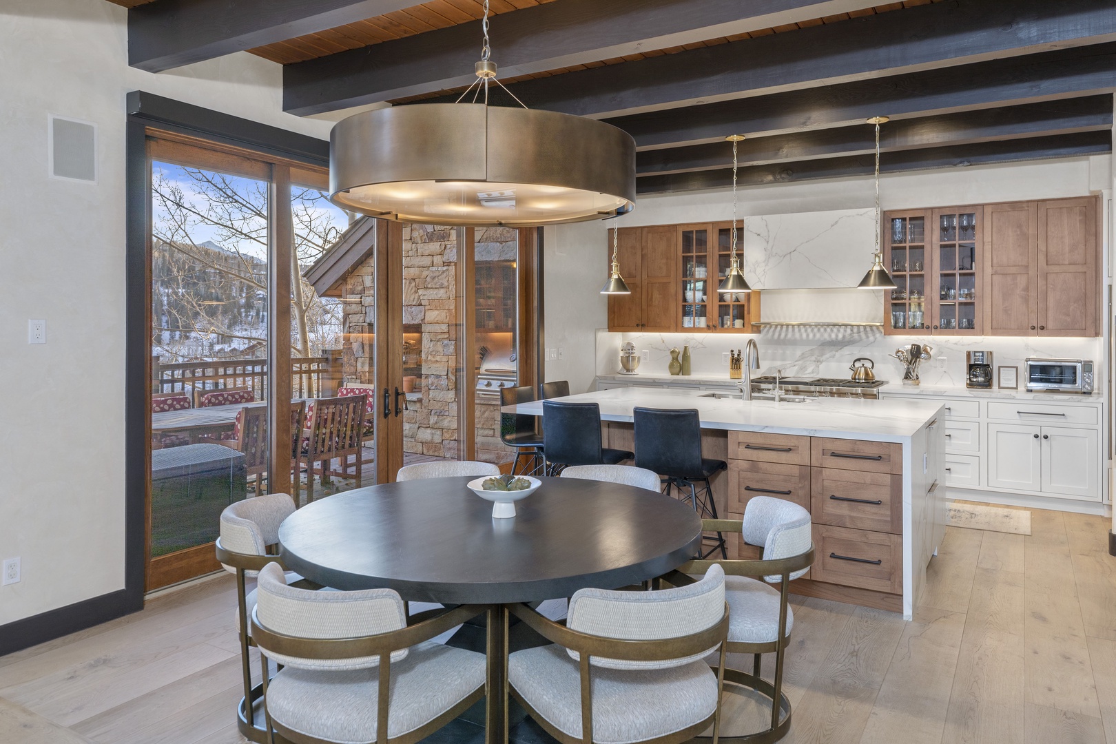 A kitchen with great indoor and outdoor flow