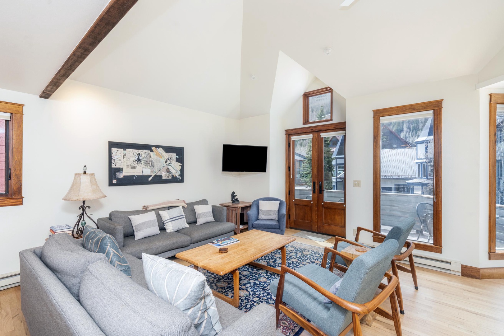 Open concept kitchen, living and dining area