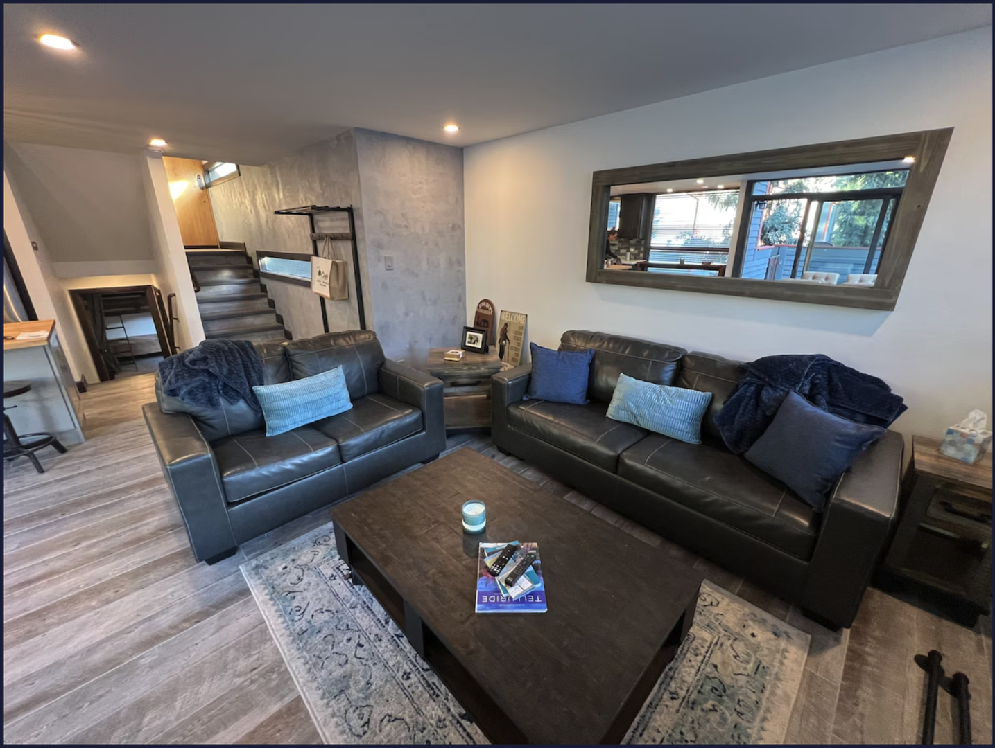 Spacious living room with sleeper sofa