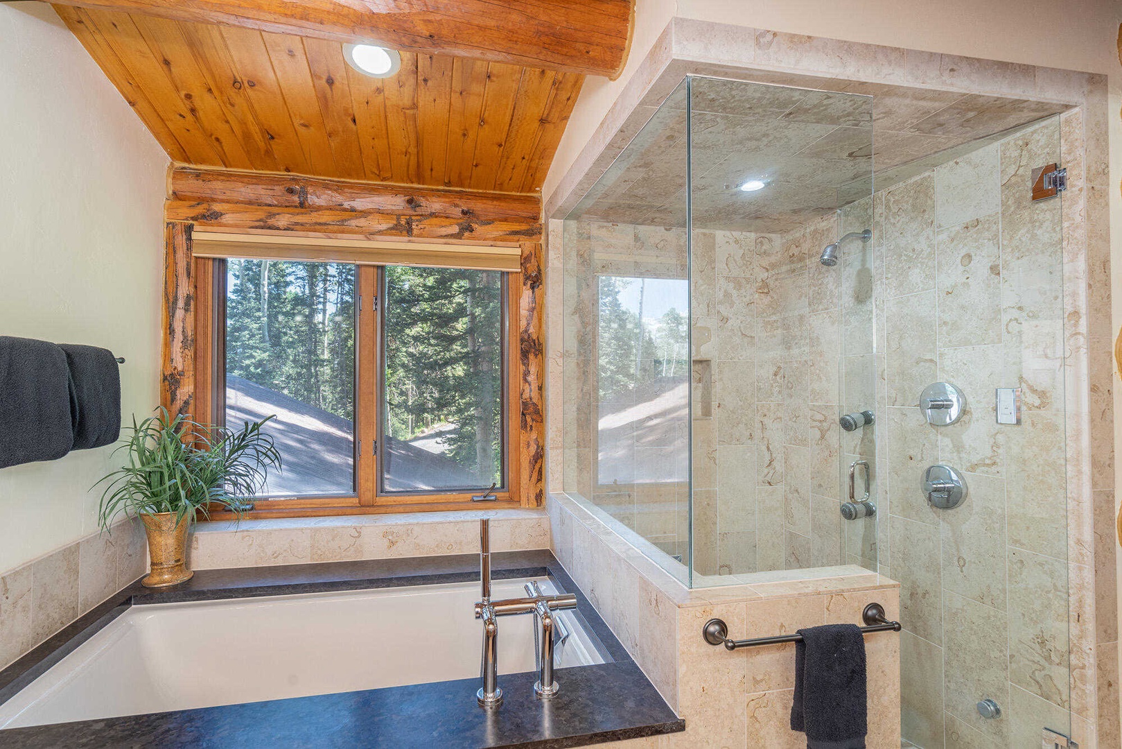 Bathroom 1 - Primary Bathroom - Ensuite bathroom with walk-in steam shower and soaking tub