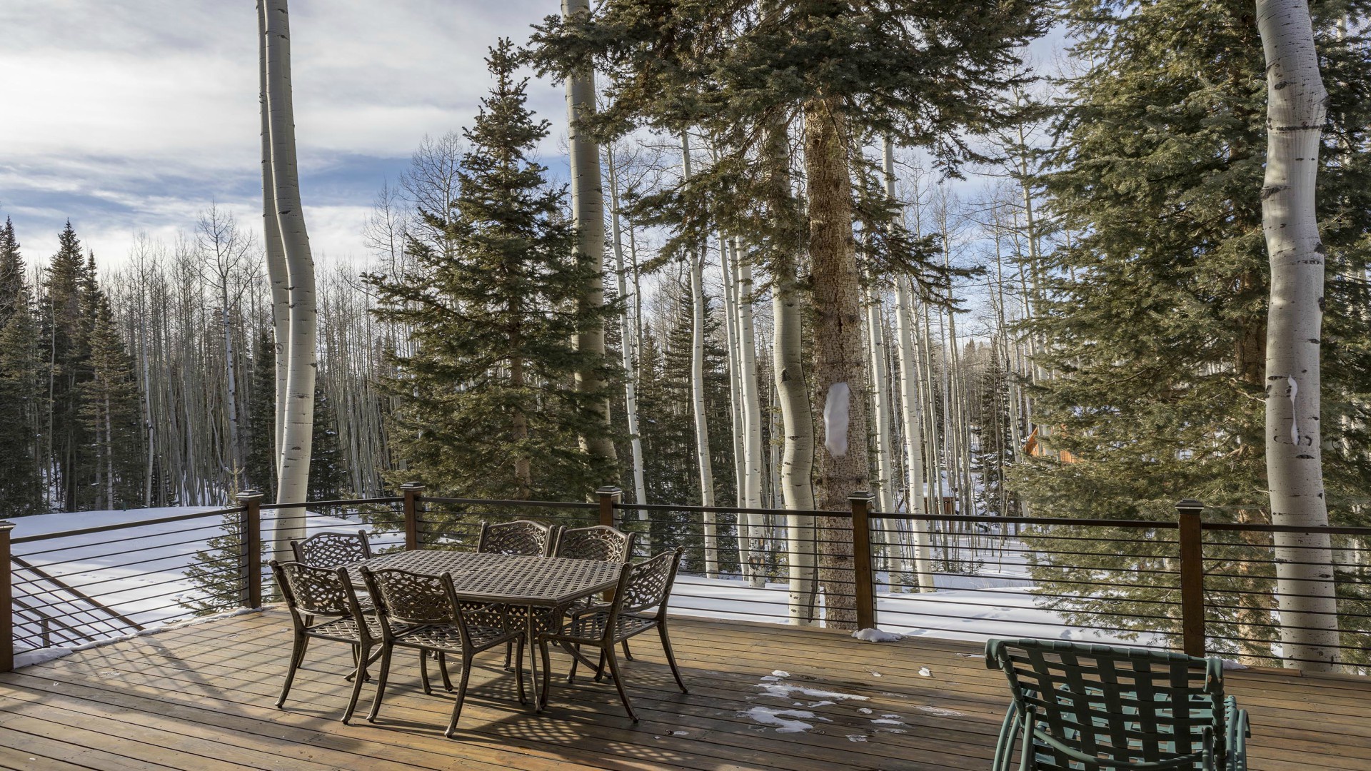 Deck - Dining table and forest views