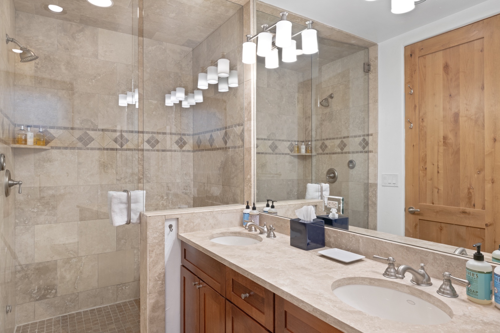 Primary Bathroom 1 - complete with double vanity and steam shower