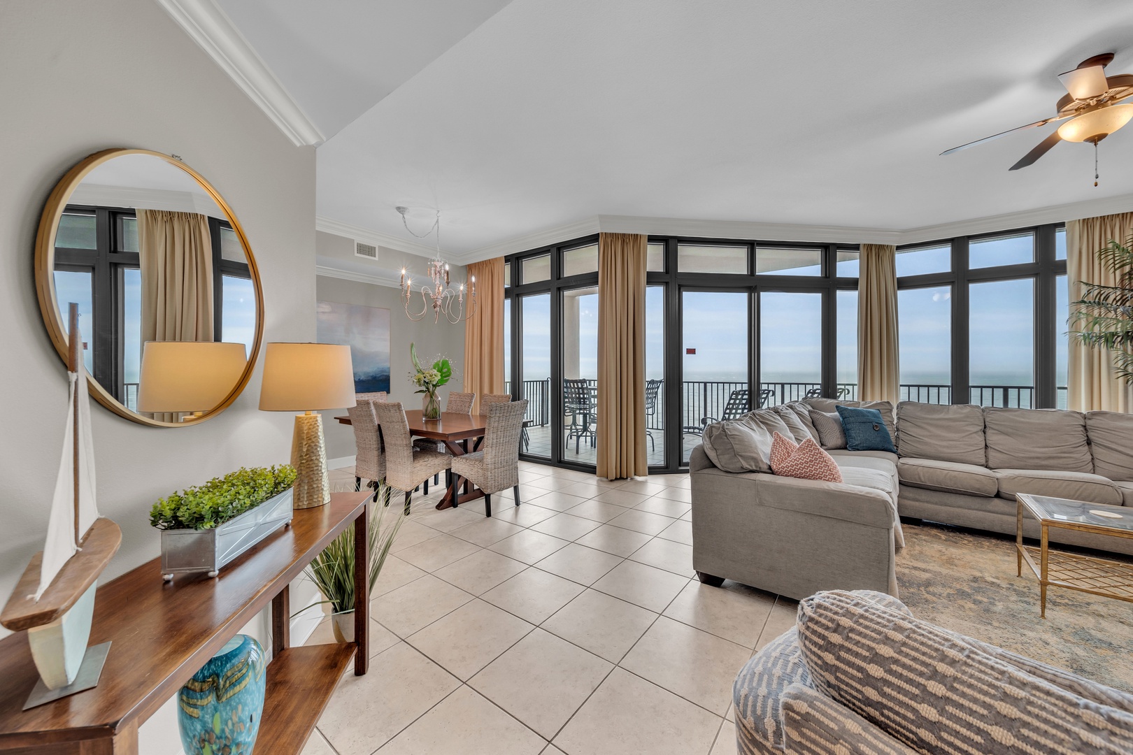 Open concept with balcony access
