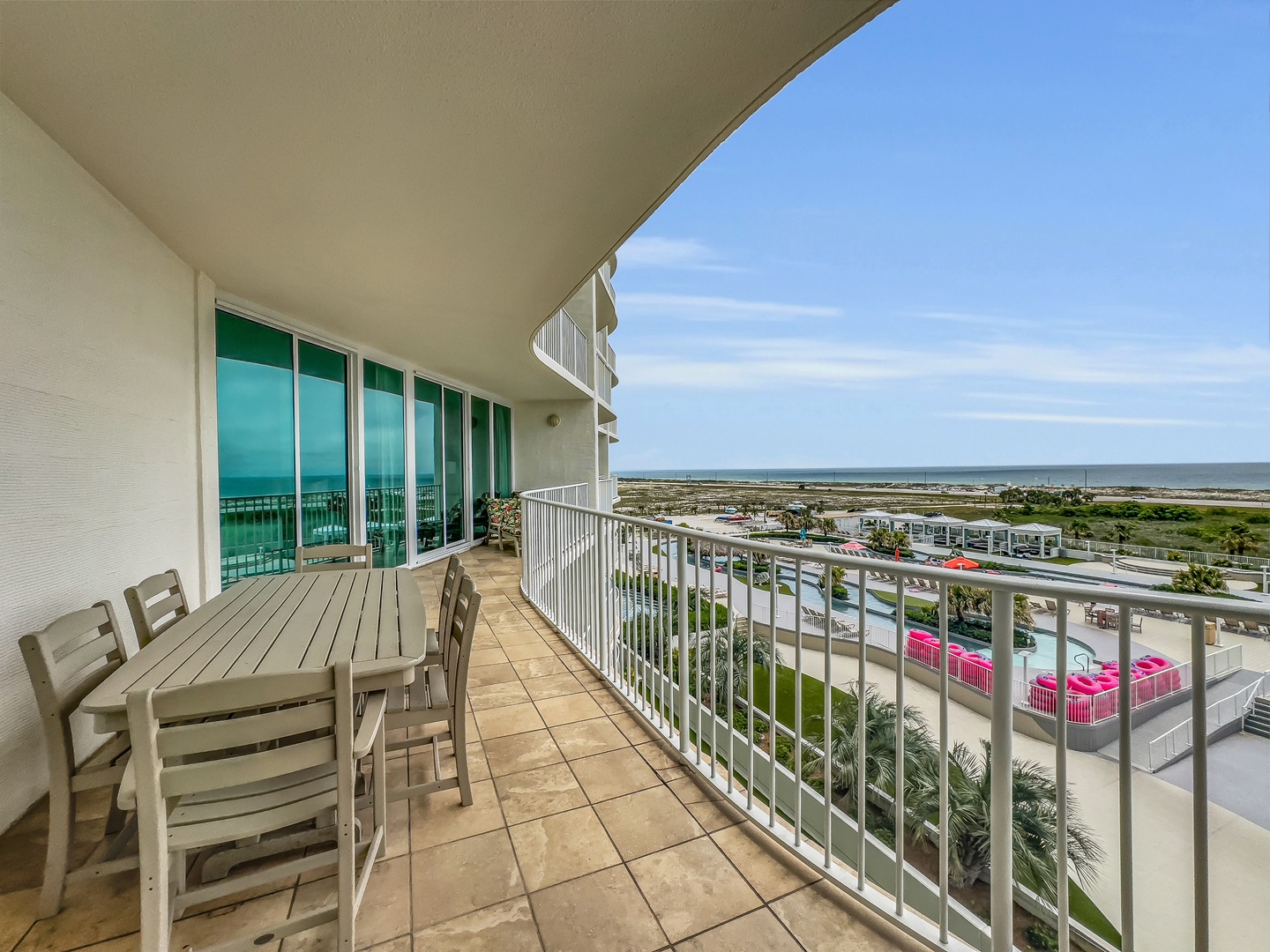 Balcony view of the lazy river