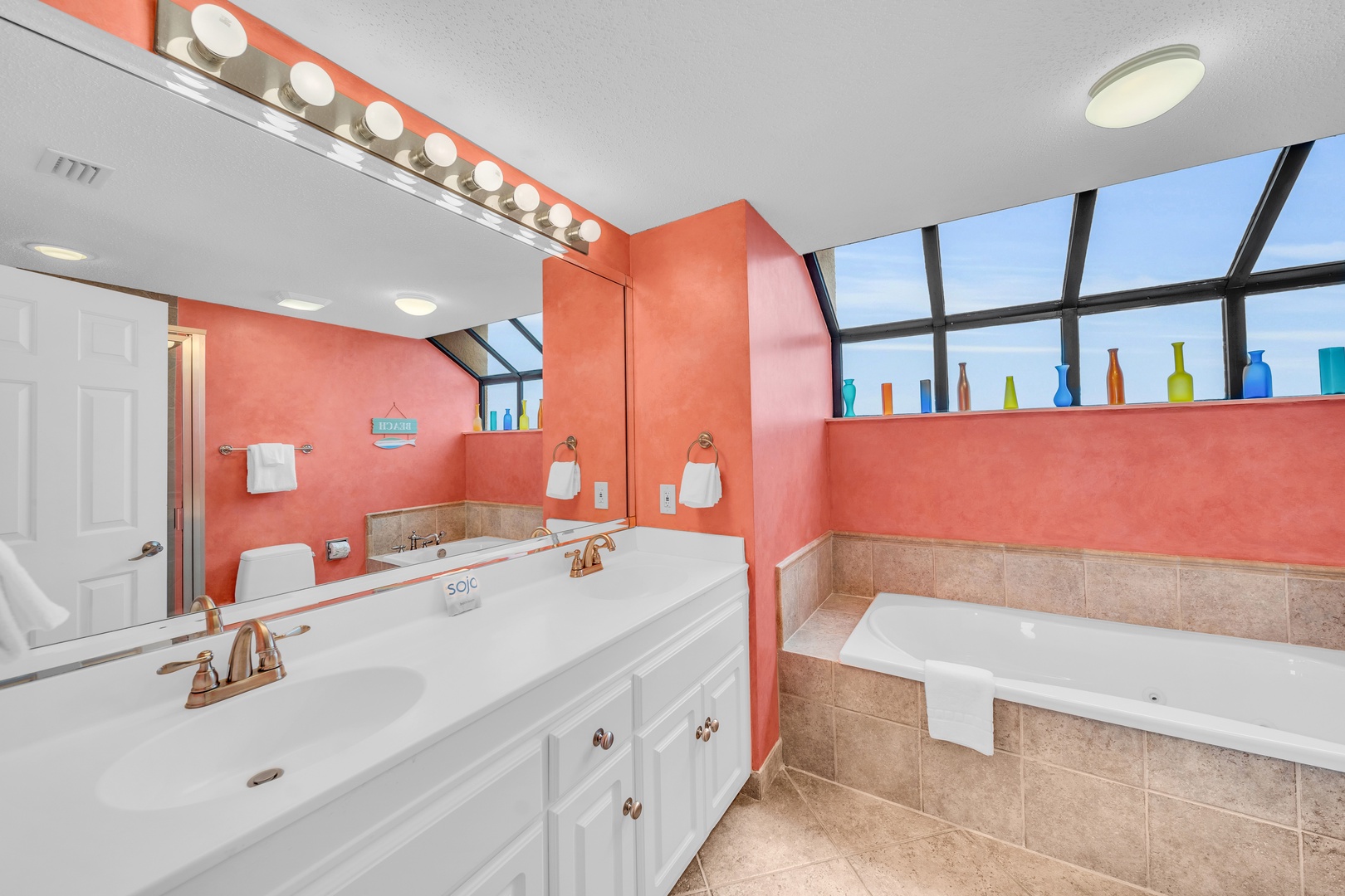 Primary bathroom with dual vanity