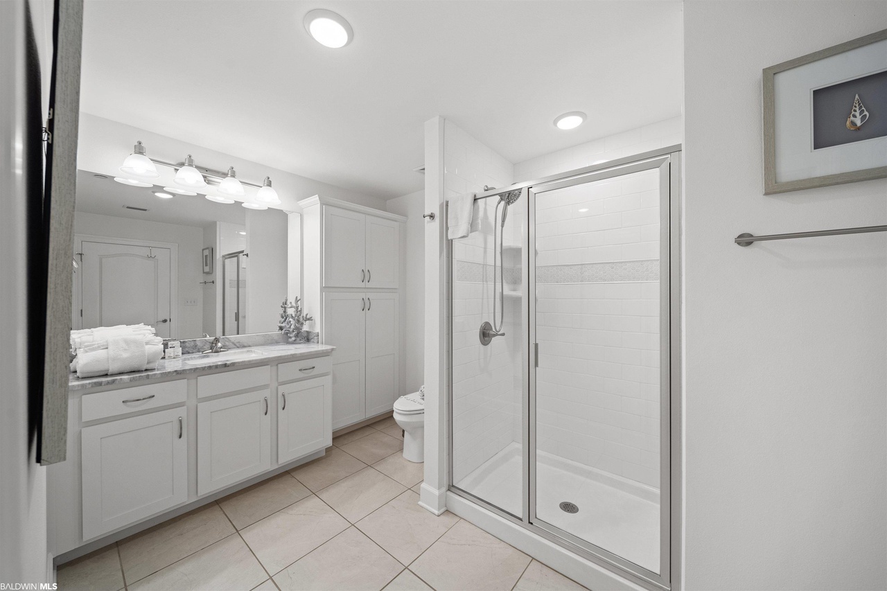 1st guest bathroom with walk in shower