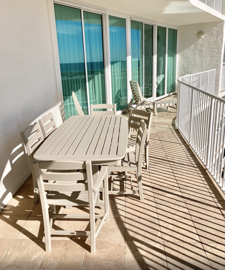 New Balcony Table with seating for 6