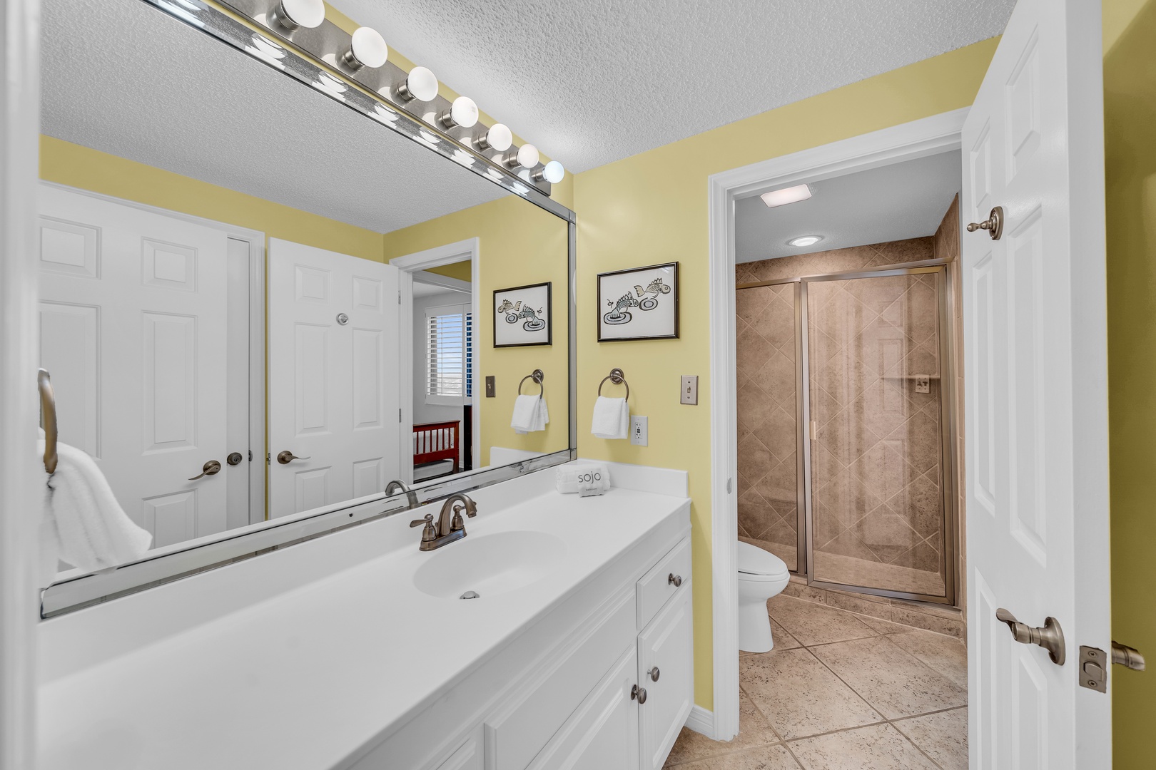 Attached bathroom with walk in shower