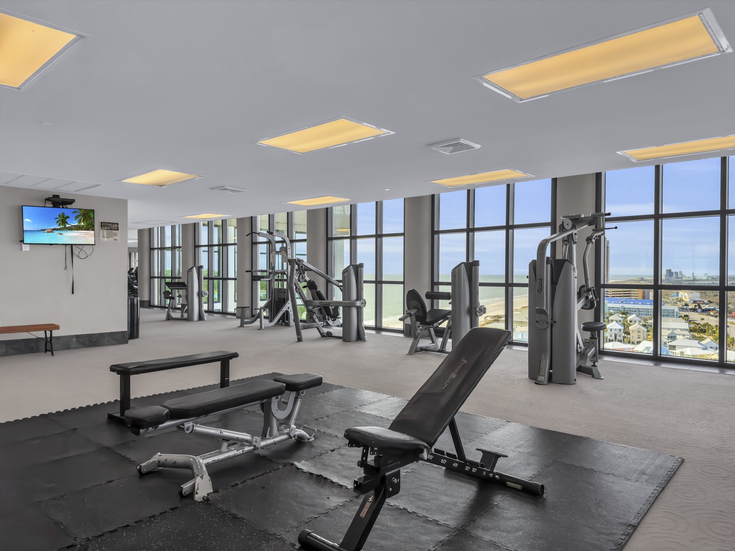 Onsite fitness center located on the 15th floor