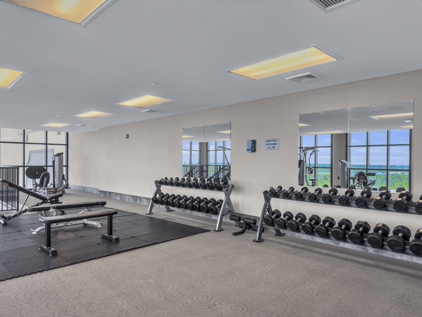 Onsite fitness center located on 15th floor