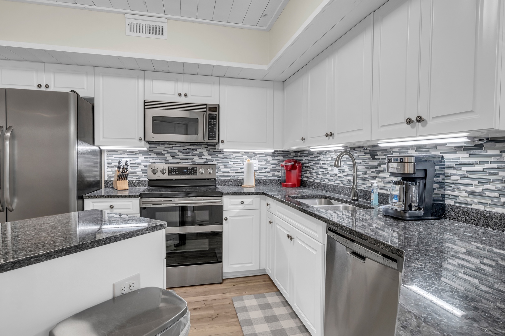 Newly renovated kitchen with stainless steel appliances