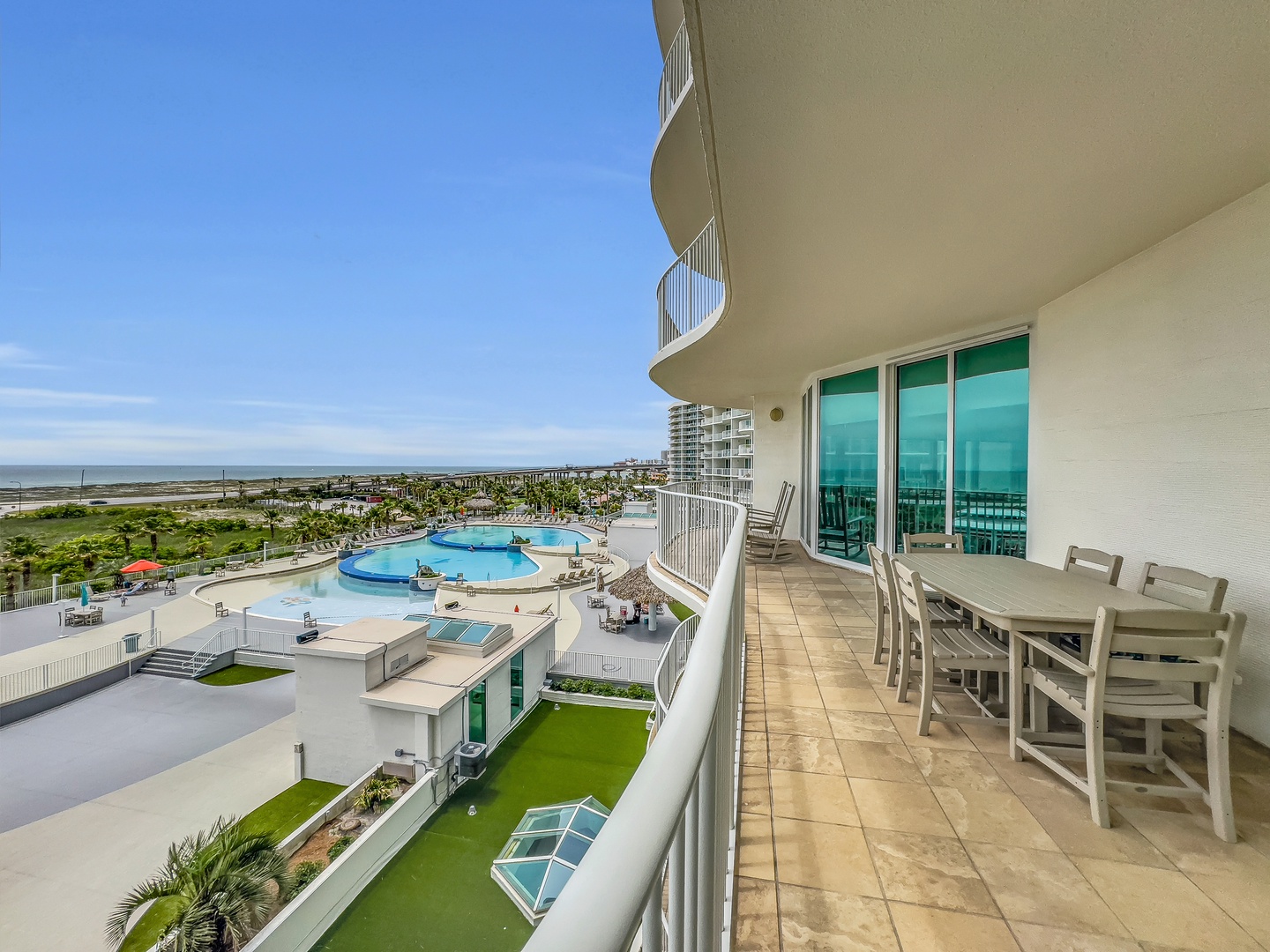 Balcony view of the pool