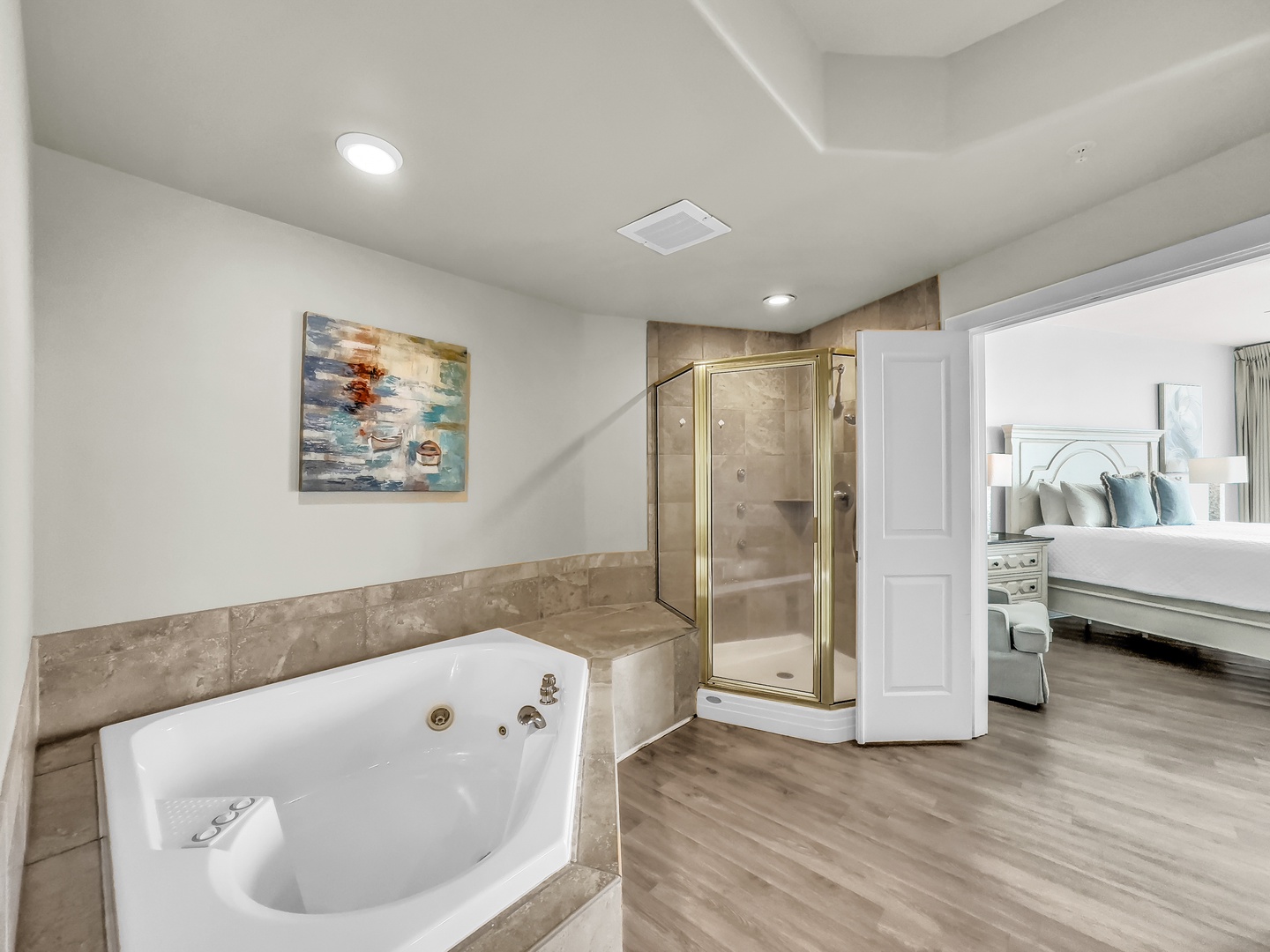 Primary bathroom with walk in shower