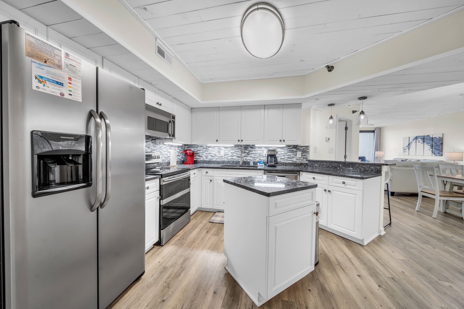 Newly renovated kitchen with stainless steel appliances