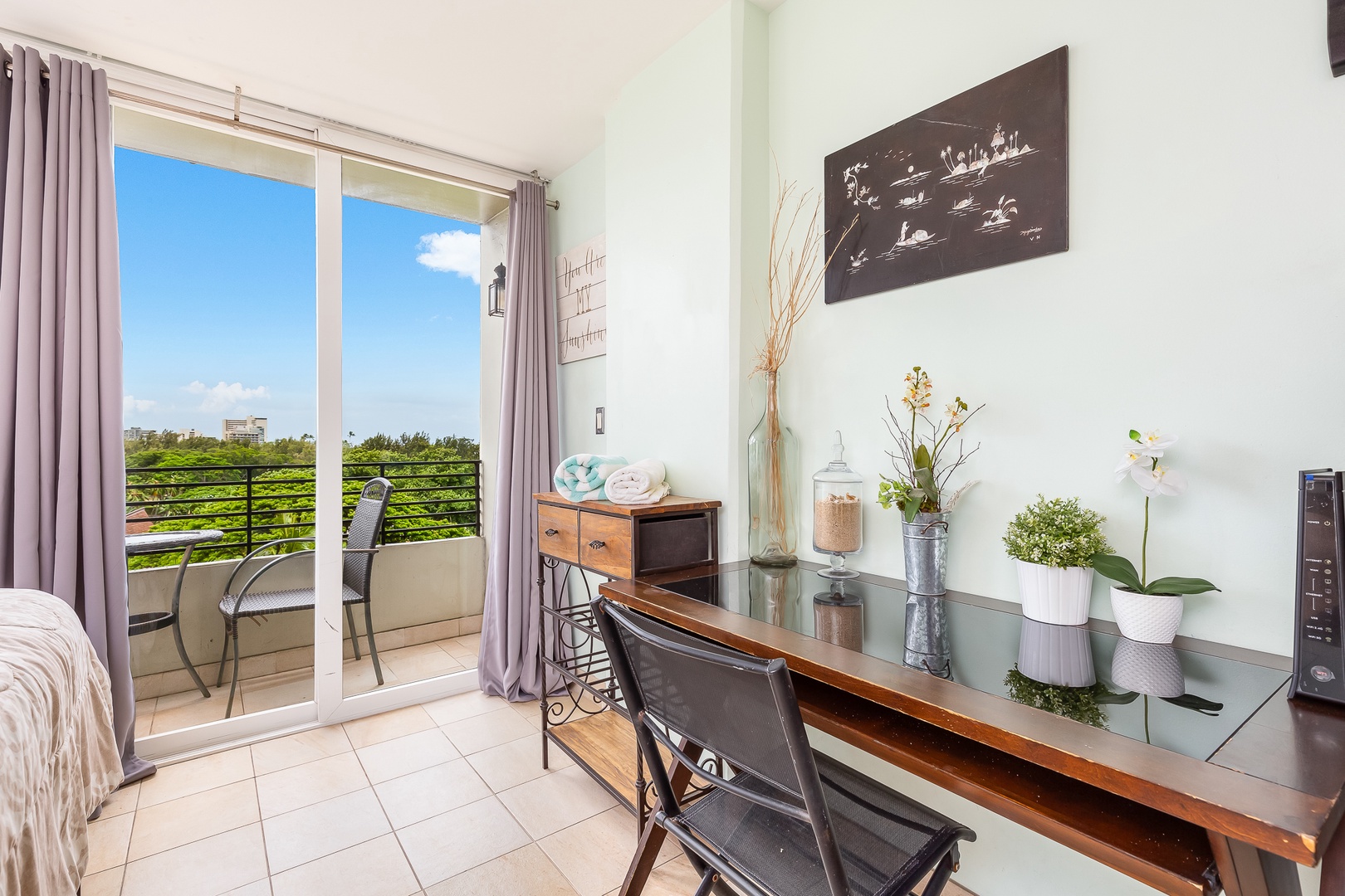 Step into your serene retreat and enjoy the peaceful garden views from your private balcony—your perfect spot for morning coffee or evening relaxation.