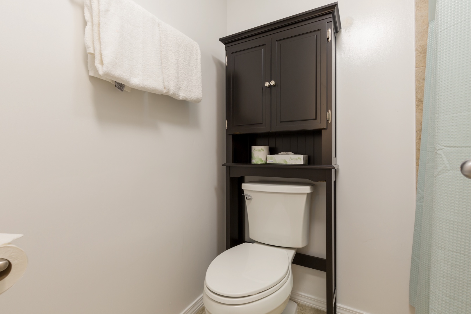 Freshen up in your well-appointed bathroom, complete with soft towels and thoughtful storage that keeps everything you need within easy reach.