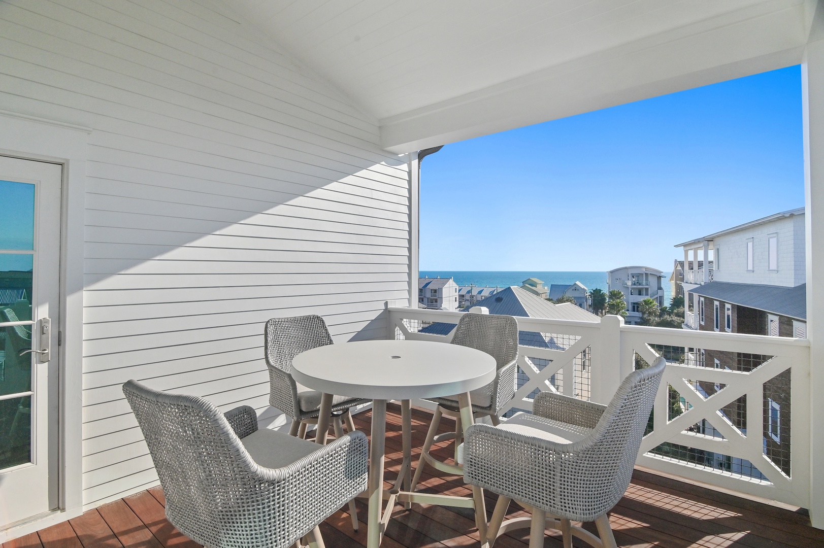 Picture yourself sipping morning coffee here, surrounded by coastal breezes and serene ocean views. This private balcony offers your perfect retreat to unwind and soak in the beauty of the surroundings.