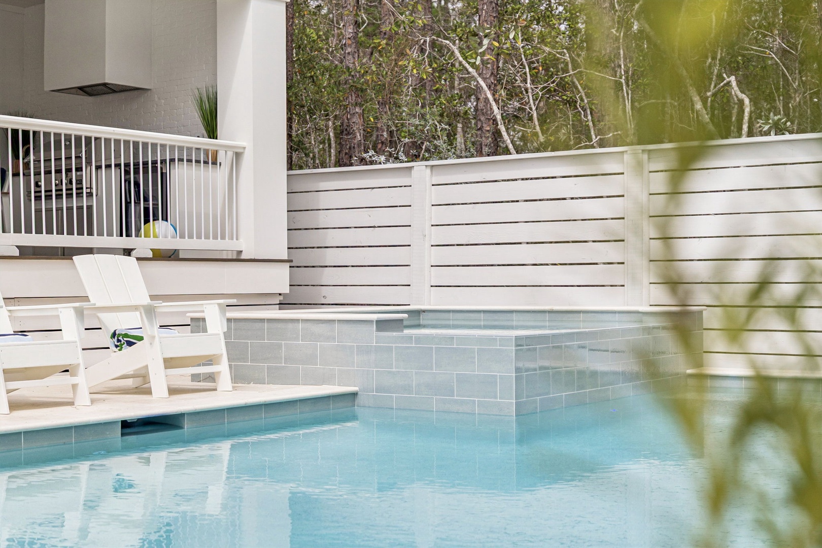 Unwind by your private pool where crystal-clear waters invite you to relax in complete tranquility.