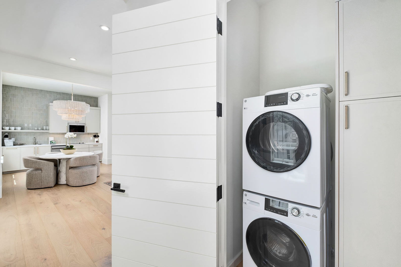 Your own full-size washer and dryer tucked neatly into a dedicated space keeps your stay effortless and comfortable.