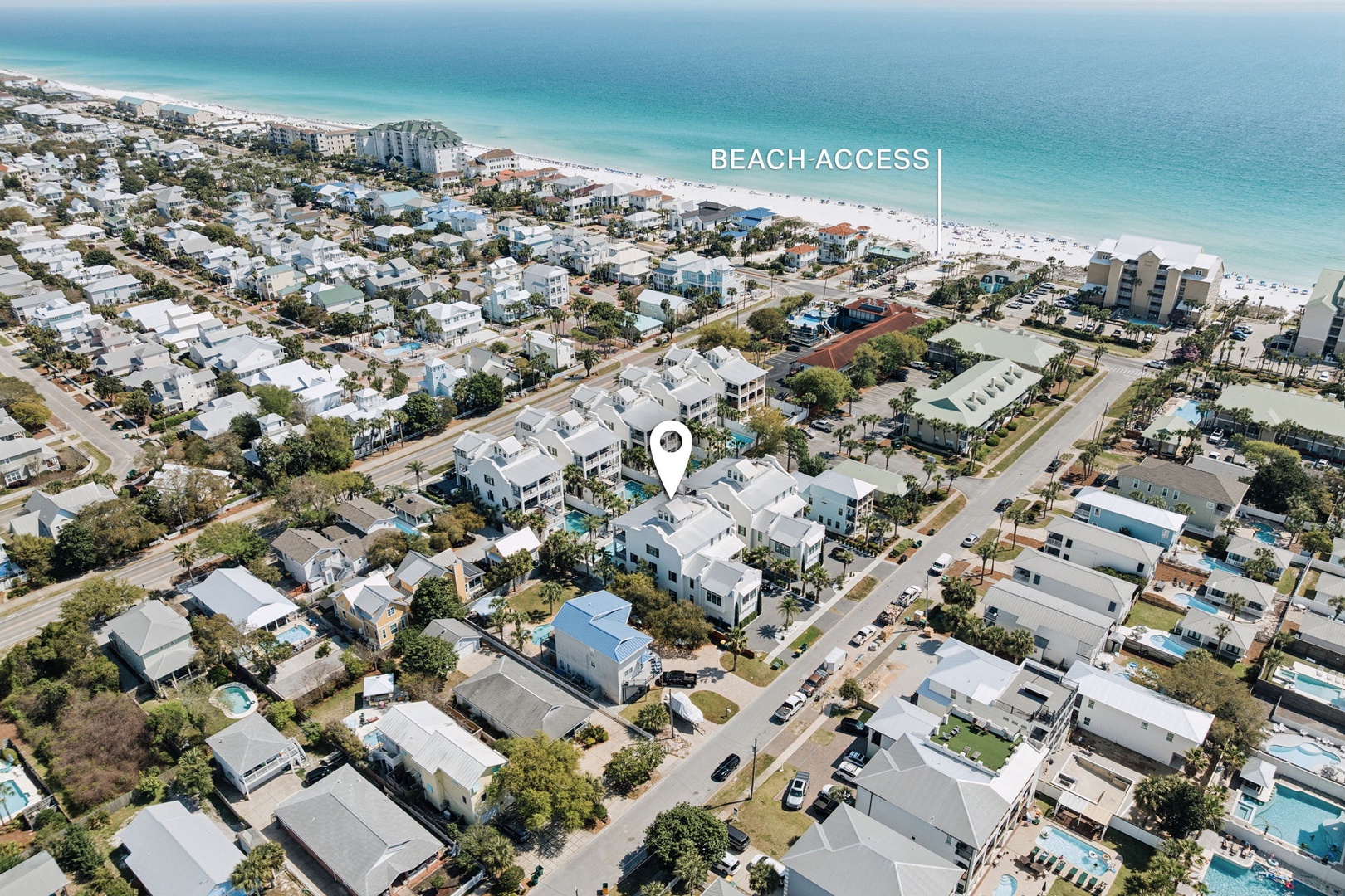 Easy beach access with reserved chairs!