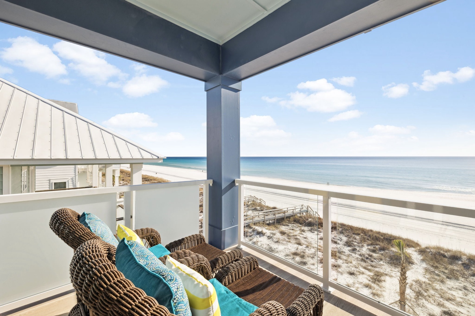 Relax in your private oceanfront balcony chairs while enjoying endless sea views and gentle ocean breezes.
