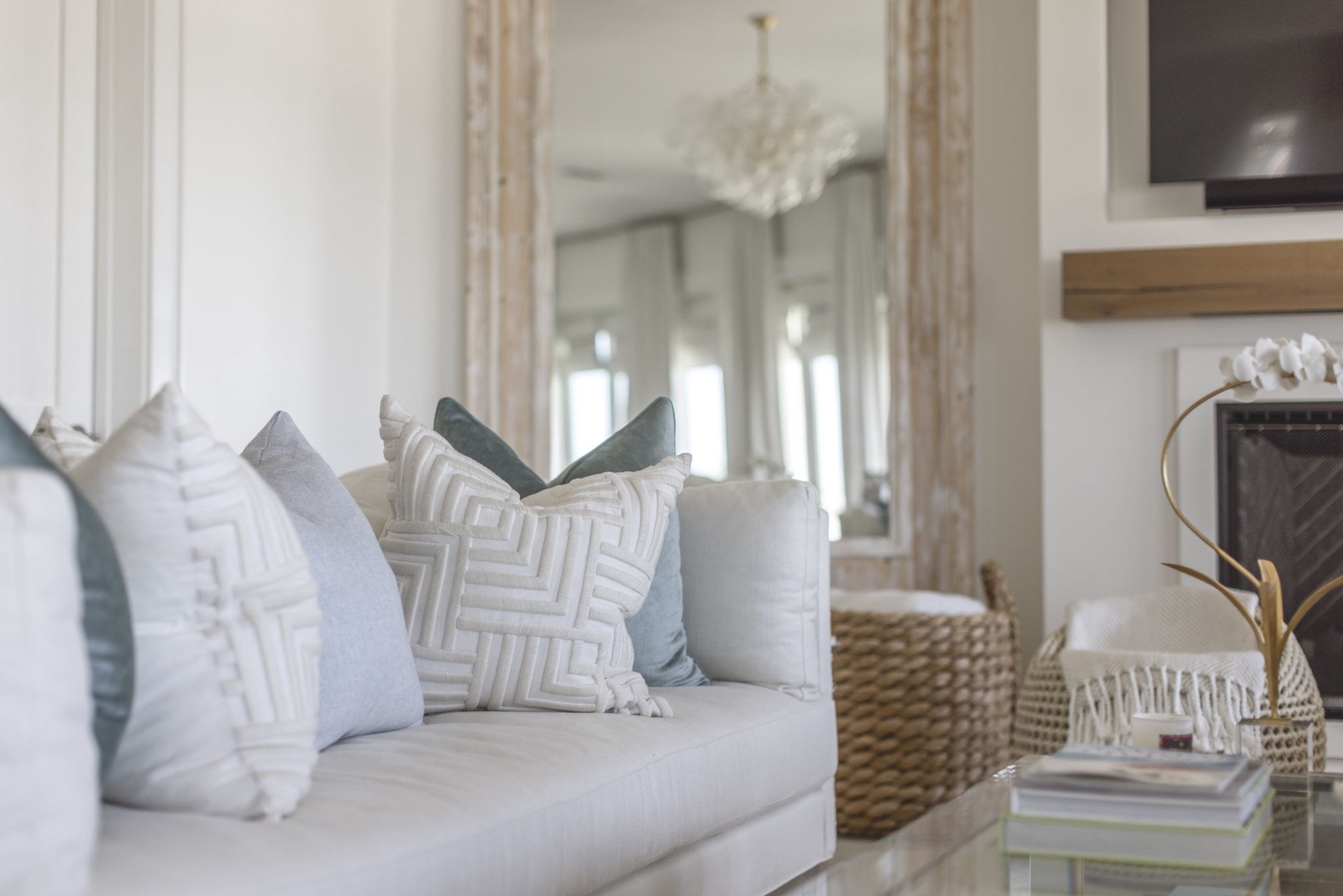 Sink into plush cushions and let the soothing neutrals embrace you. This elegant living space is your serene retreat after exploring the area.