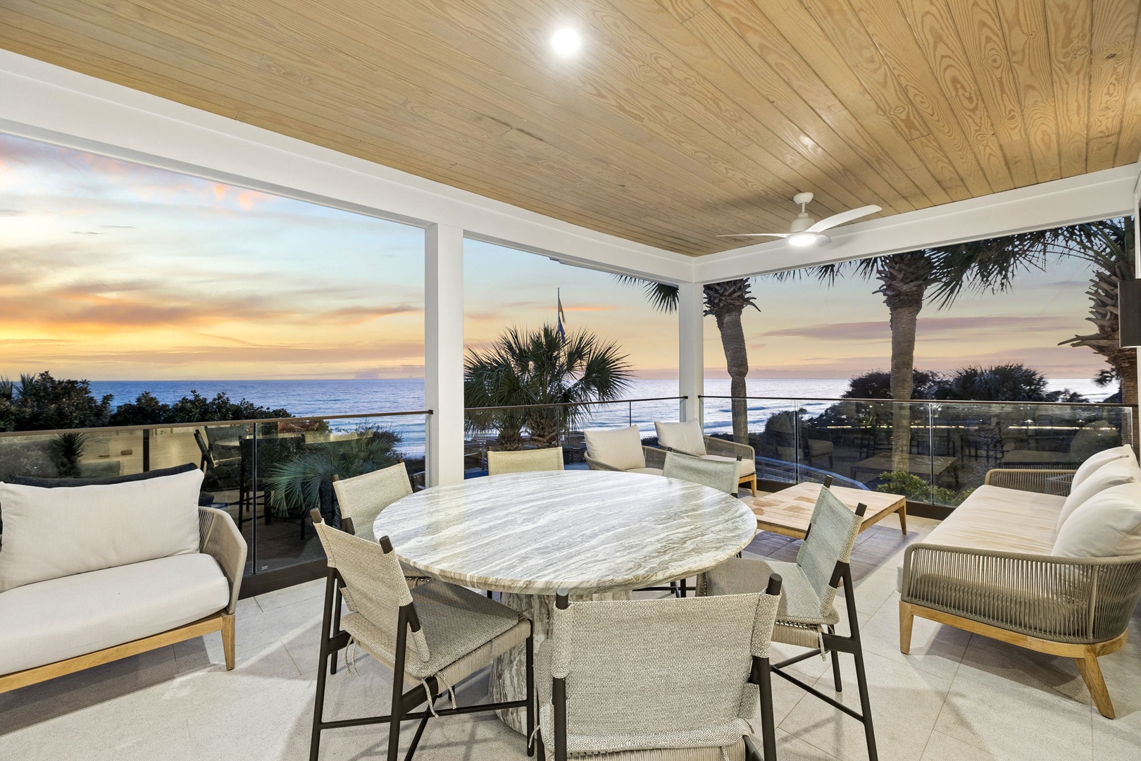 Unwind on your private balcony with stunning ocean views and elegant outdoor dining—perfect for morning coffee or sunset cocktails.