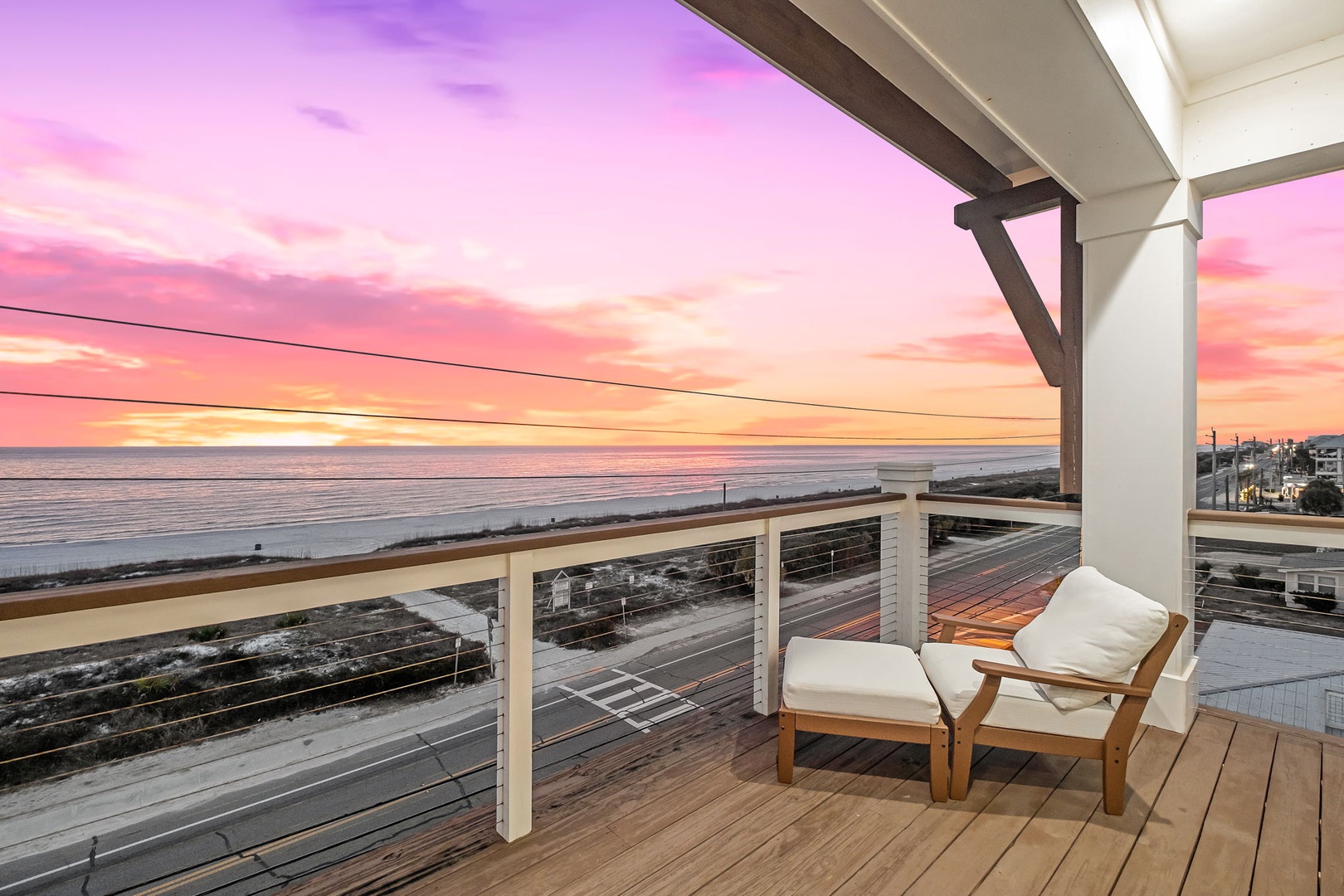 Unwind in your private balcony chair as spectacular sunset hues paint the sky over endless ocean views.