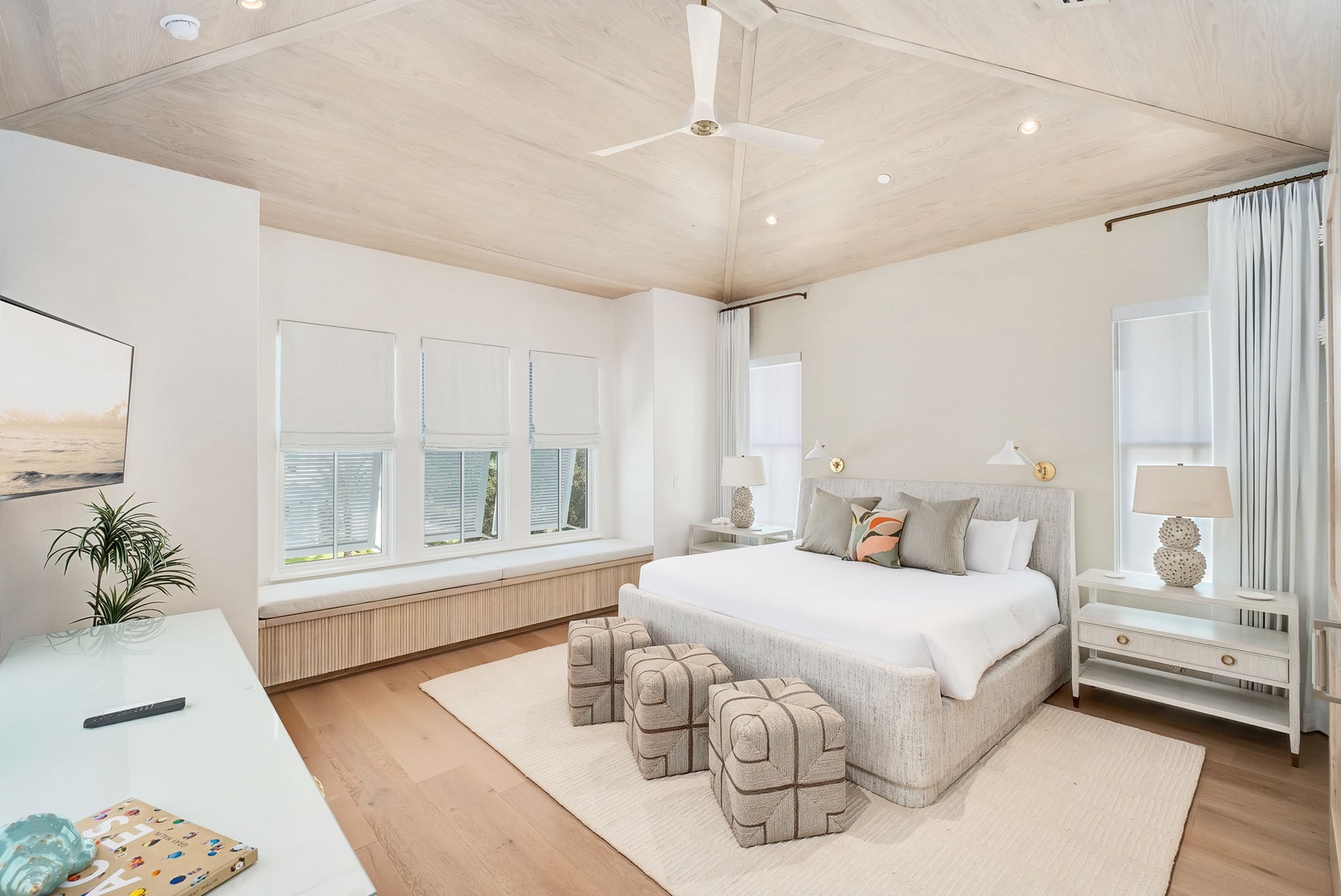 Unwind in your serene bedroom, where soft textures and coastal light create a peaceful retreat. The spacious layout and soothing tones invite you to relax and recharge.