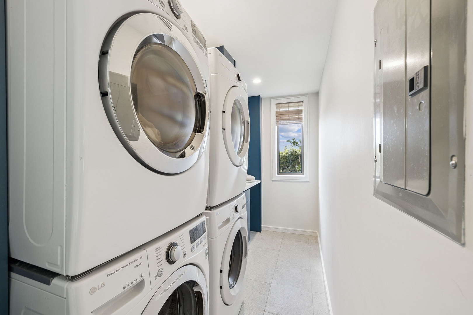 Keep your clothes fresh throughout your stay with your own private laundry room, complete with full-size washer and dryer.
