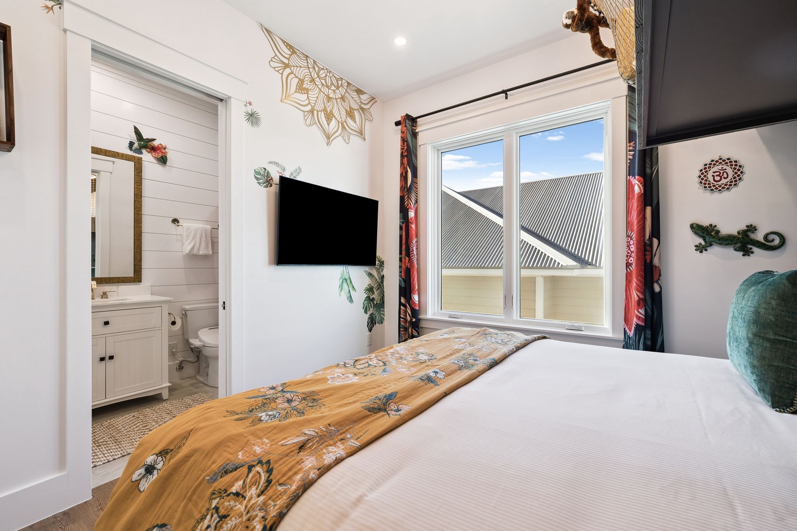 Sink into crisp linens while morning light filters through your window, creating the perfect retreat for restful nights.