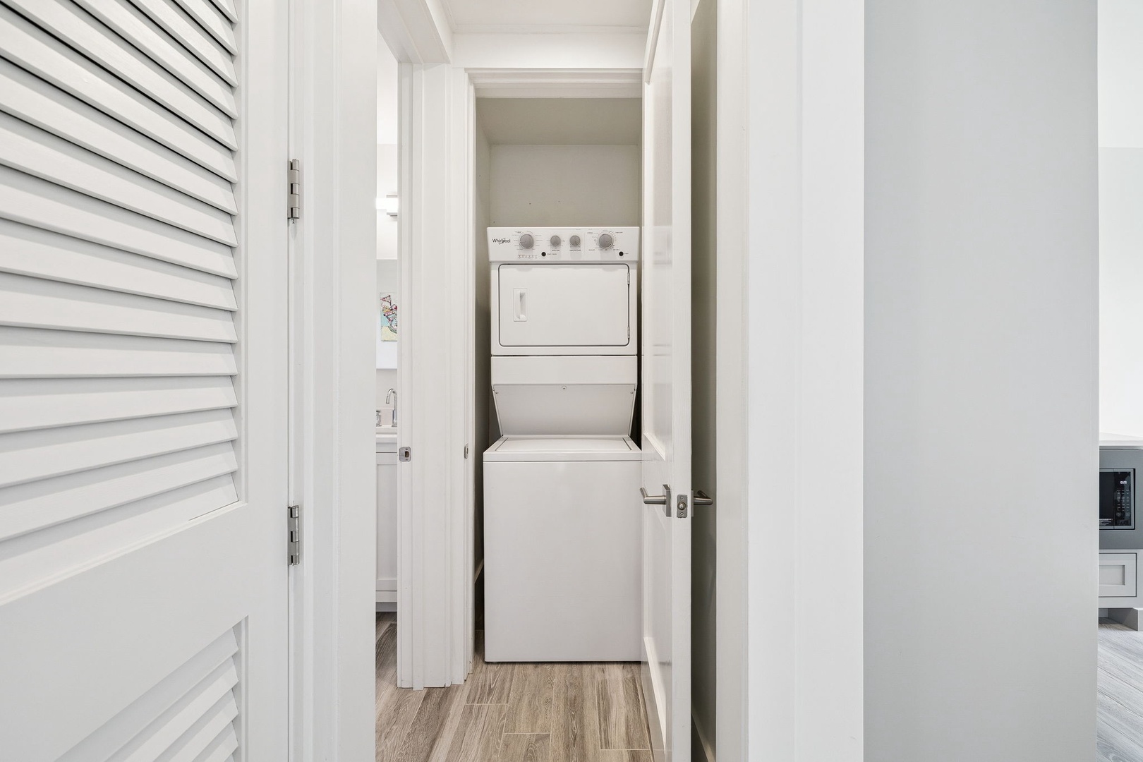 Your dedicated laundry area keeps your vacation wardrobe fresh with convenient in-unit washer and dryer.