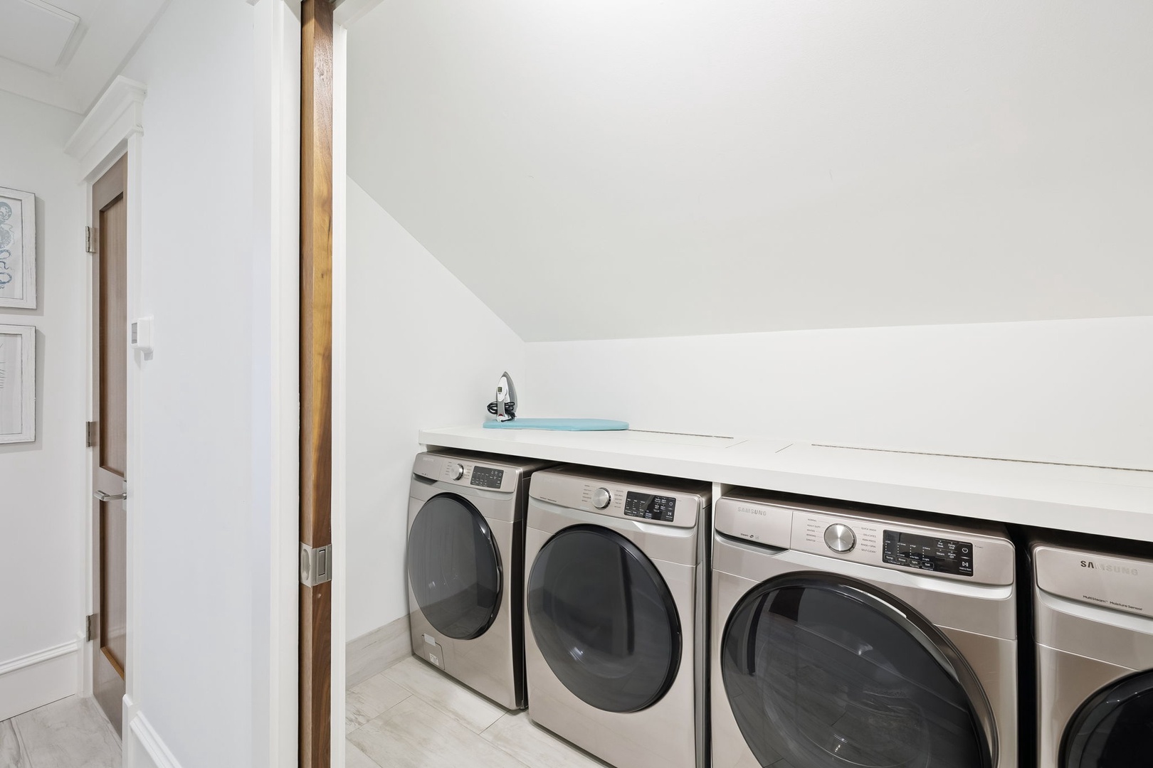 Your laundry day just got easier with multiple machines and a handy sink for pre-treating stubborn stains.