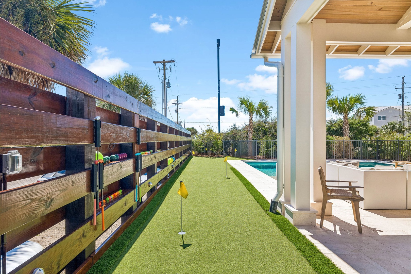 Your private putting green awaits beneath swaying palms and sunny skies. Practice your short game, then cool off with a refreshing dip in your pool just steps away.