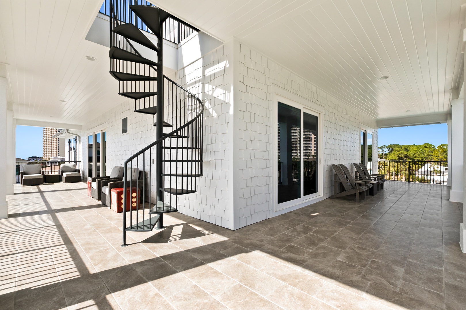 Private rooftop terrace with modern design, comfortable lounge seating, and stunning city skyline views—your perfect outdoor retreat.