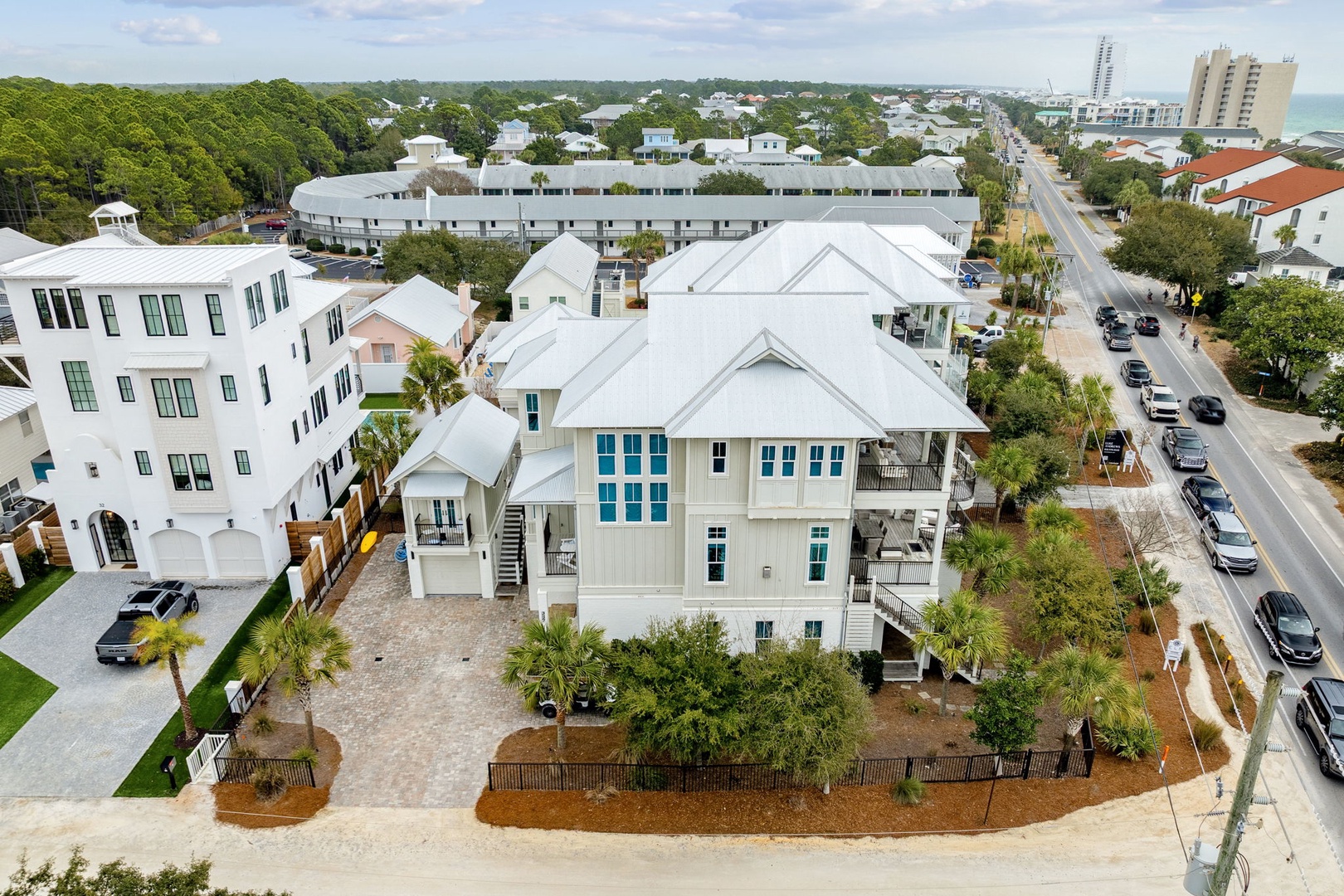 Coastal rental property nestled in a charming beach town neighborhood with nearby amenities and ocean access.